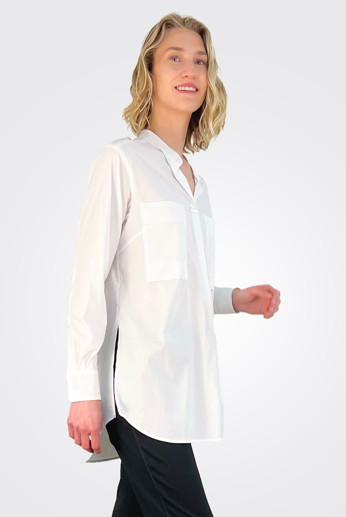 Double Pocket Blouse - White by Beate Heymann — alternate view