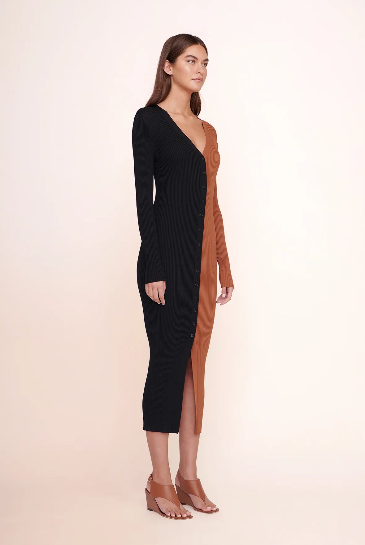Shoko Sweater - Tan / Black by STAUD — view 3