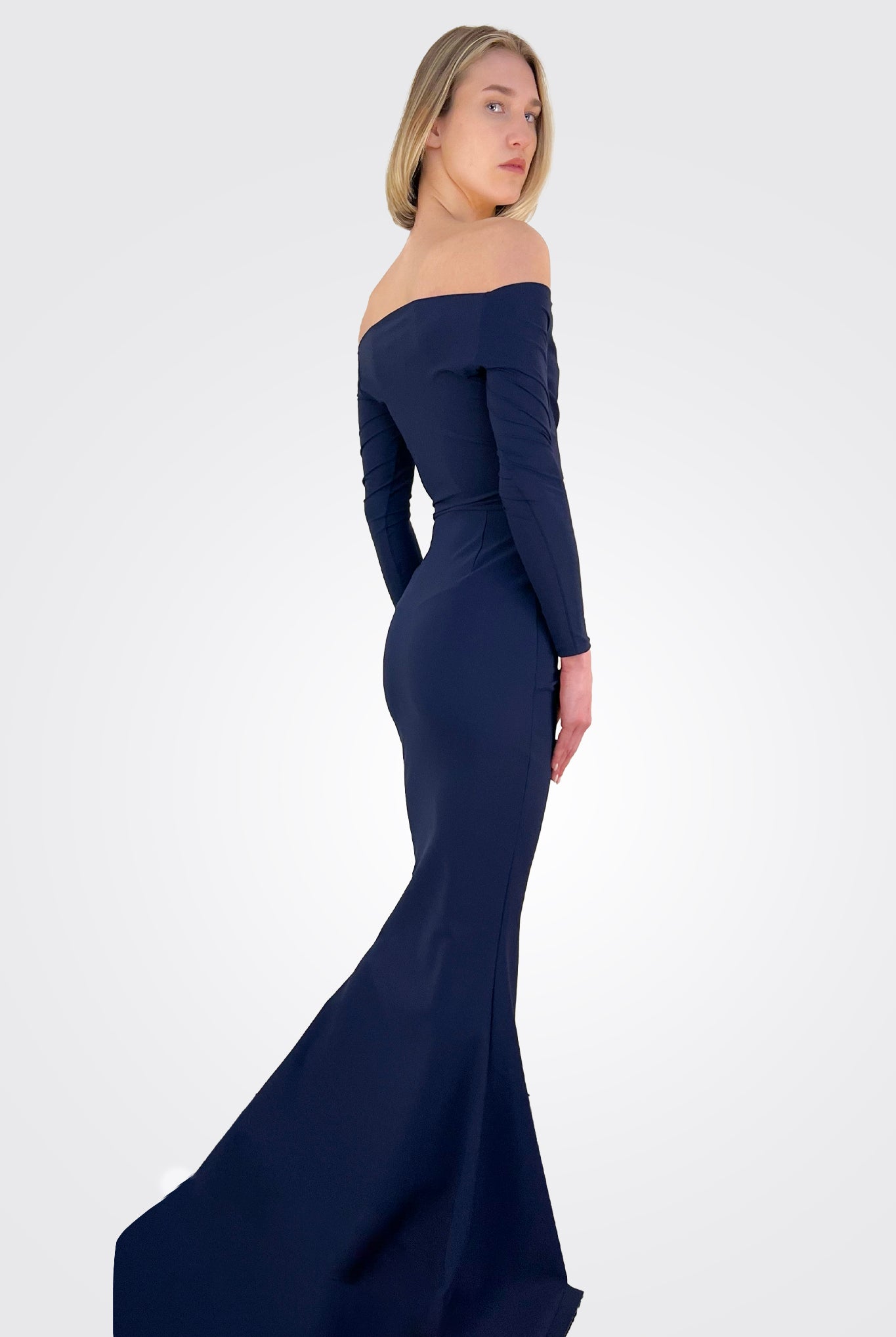 Silveria Long Dress - Blu Notte by Chiara Boni — view 3