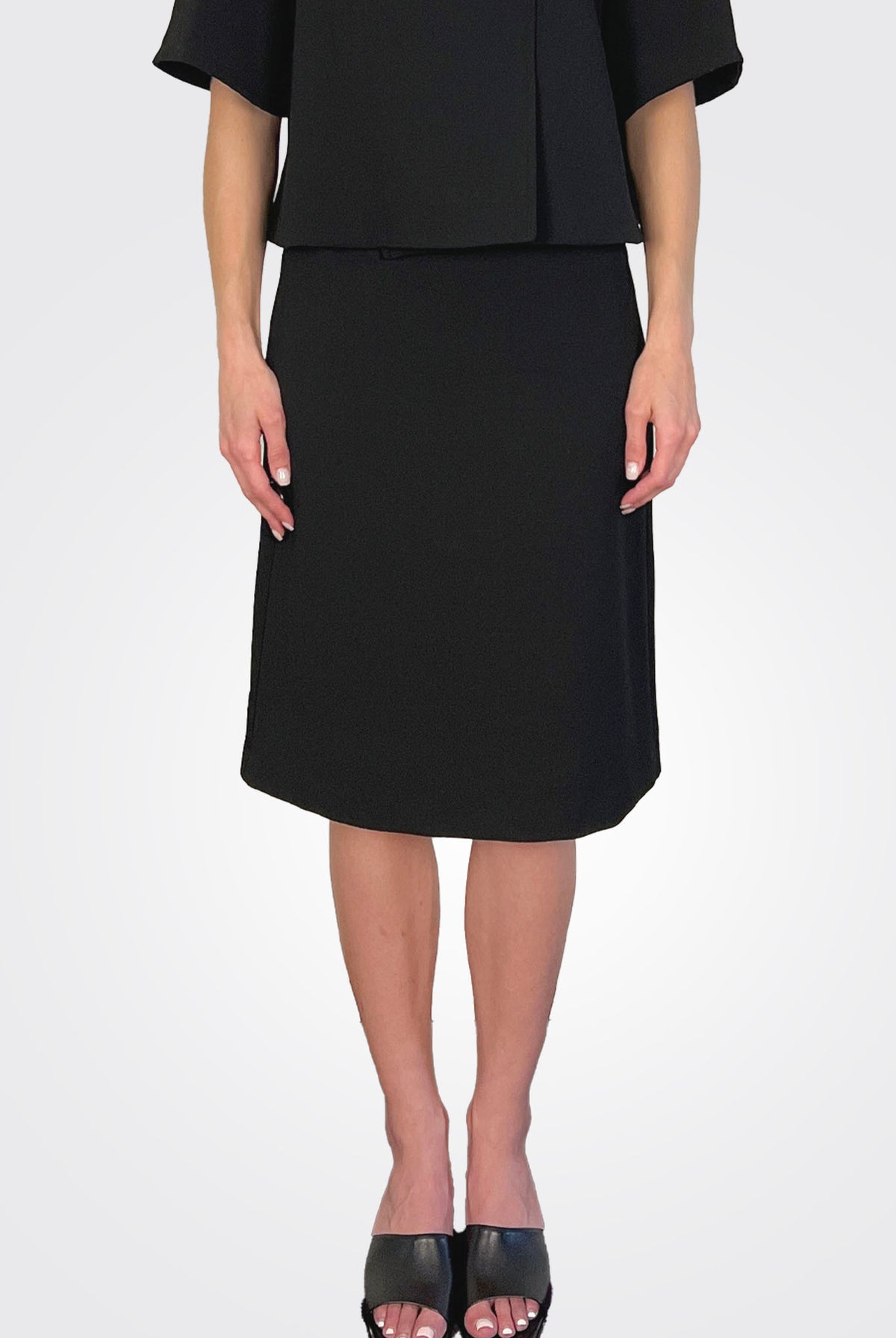 Knee Length Skirt - Black by Liviana Conti — alternate view