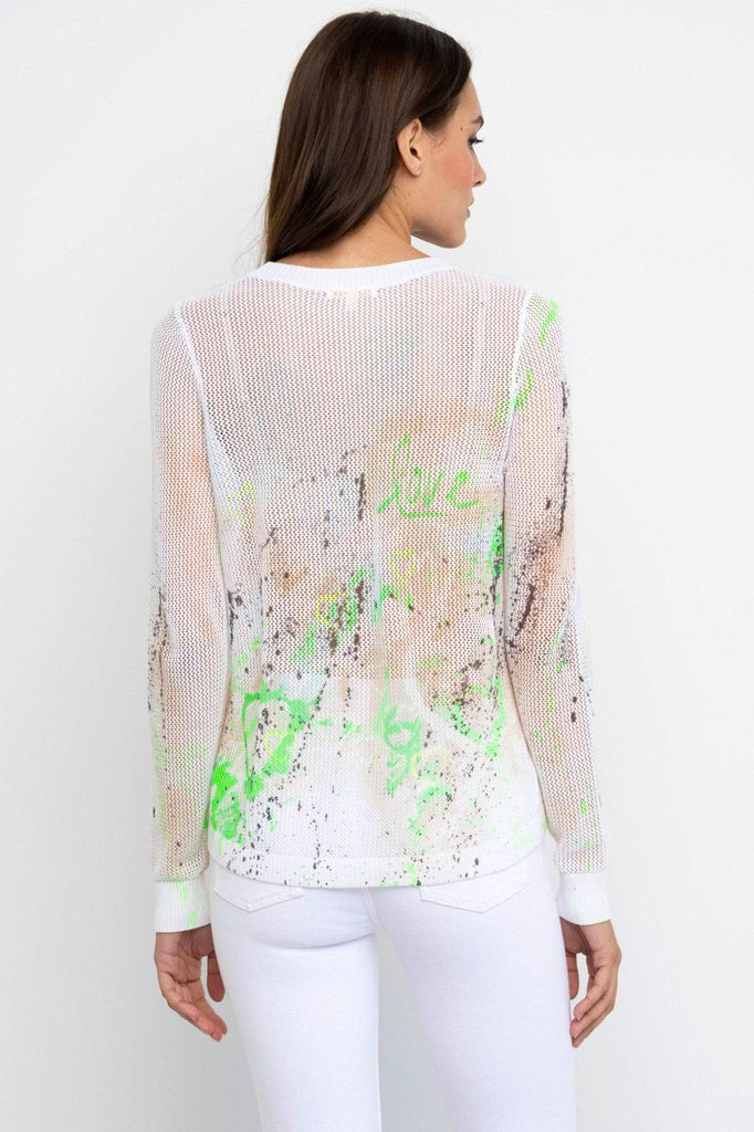 Spring Love Crew Neck Sweater - White Combo by Lisa Todd — alternate view