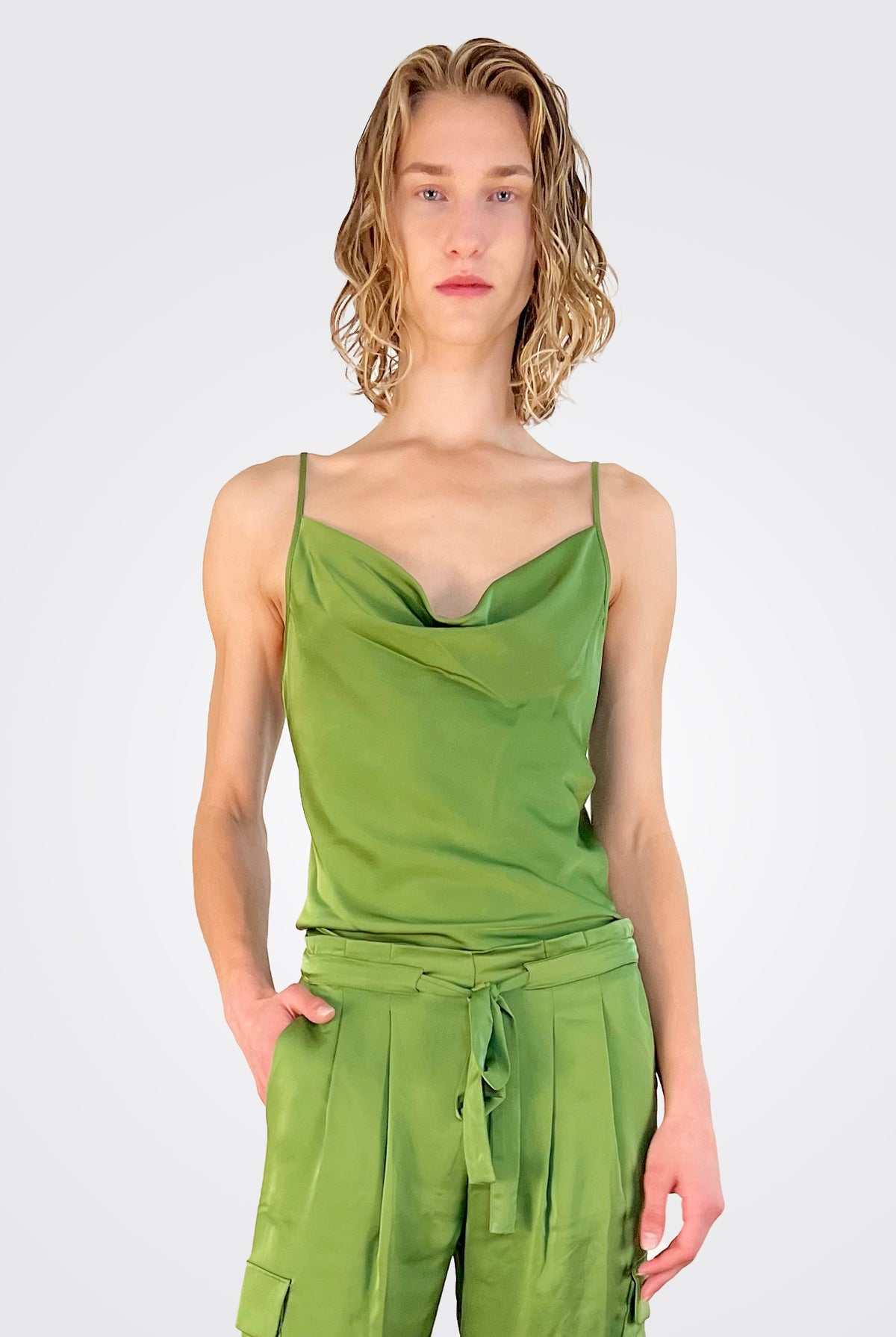 Abigail Cowl Neck Tank - Spruce by Ramy Brook | 25 South Boutiques