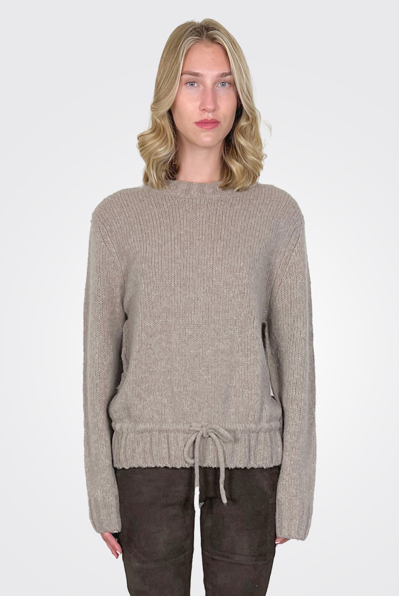 Cashmere Blend Crew Neck - Greige by Kristensen — view 3