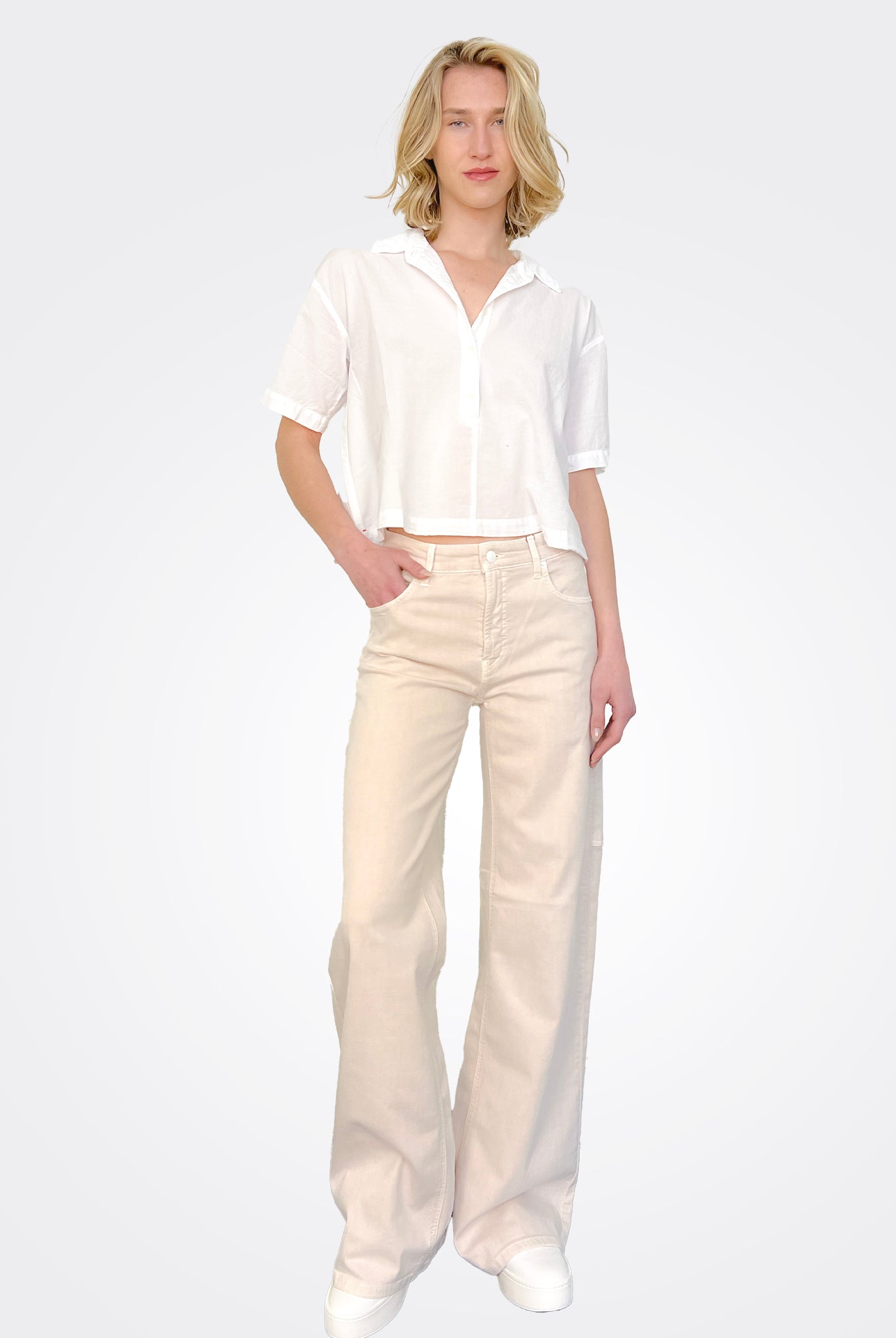 Alia Wide Leg Jean - Stone by Cambio — alternate view