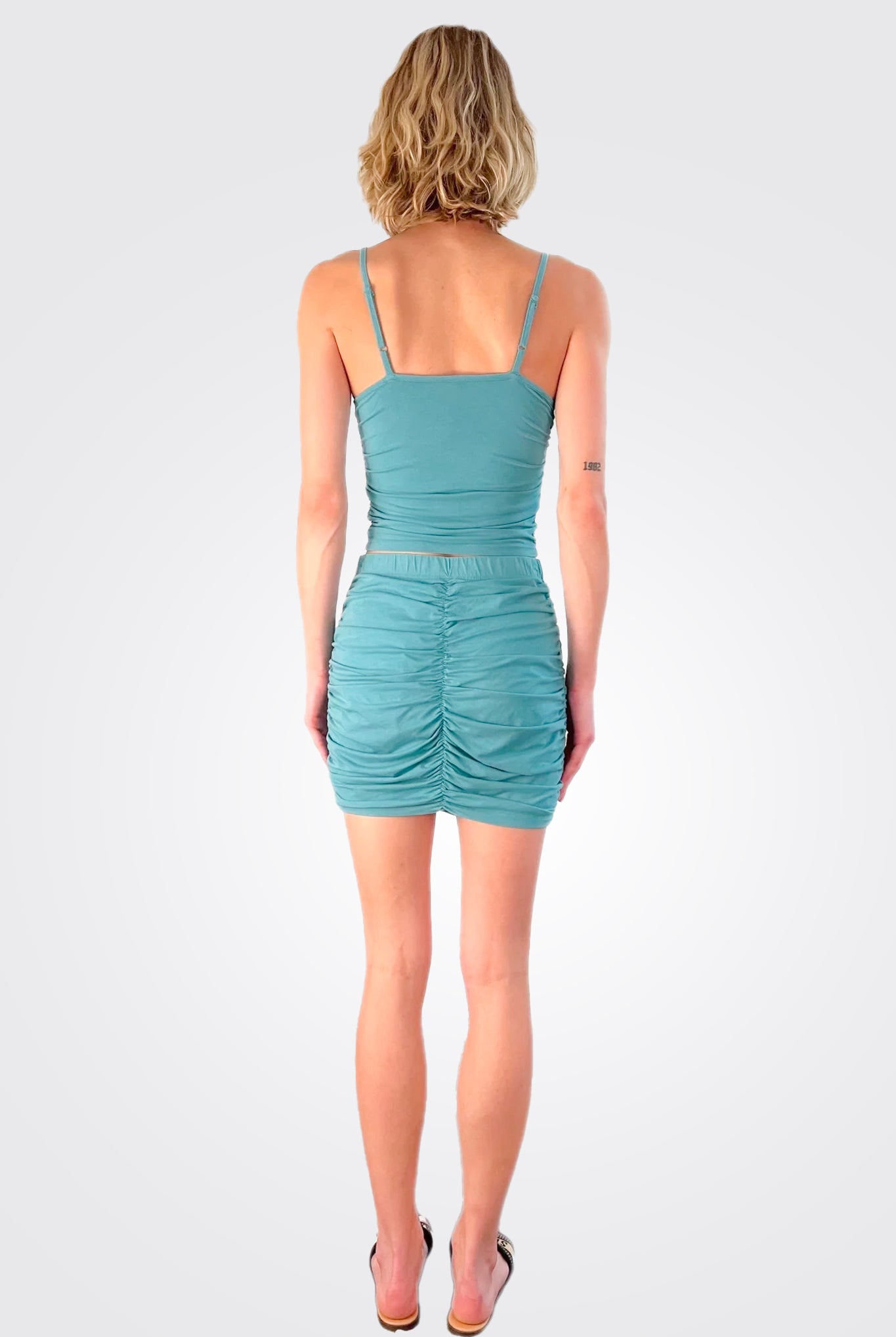 V Neck Shirred Cami - Surf by Bobi — view 4
