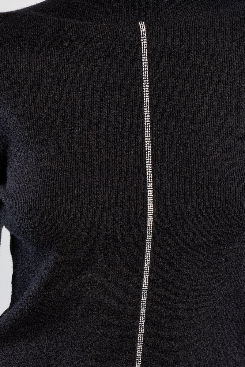 Rhinestone Sweater - Black by Molly Bracken — view 4