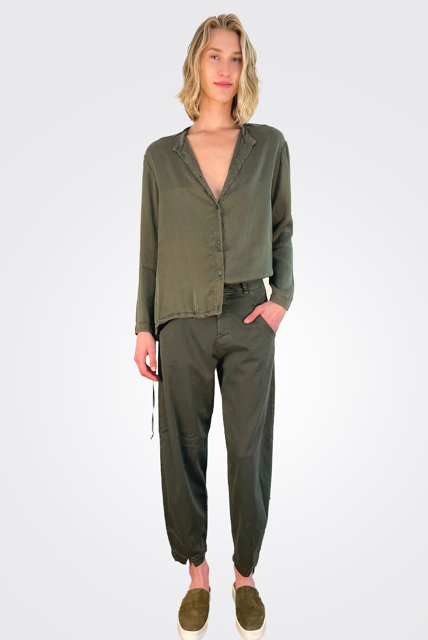 Button Down Tie Shirt - Forest by Transit Par-Such — view 4