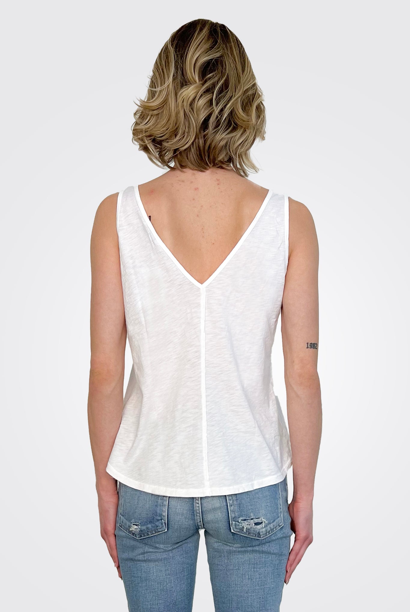 Scarlett V Tank - White by Michael Stars — alternate view
