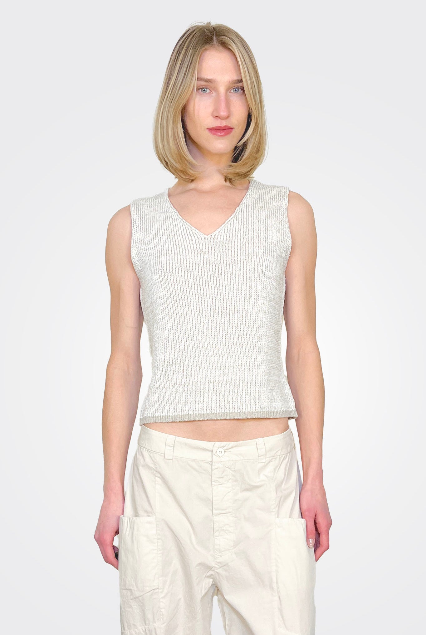 Two Tone Knit Tank - Milk by Transit Par-Such | 25 South Boutiques