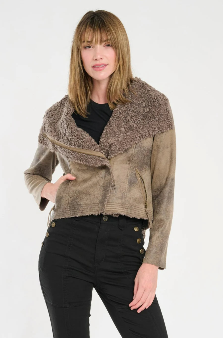 Wylder Shearling Jacket - Taupe by Marrakech | 25 South Boutiques