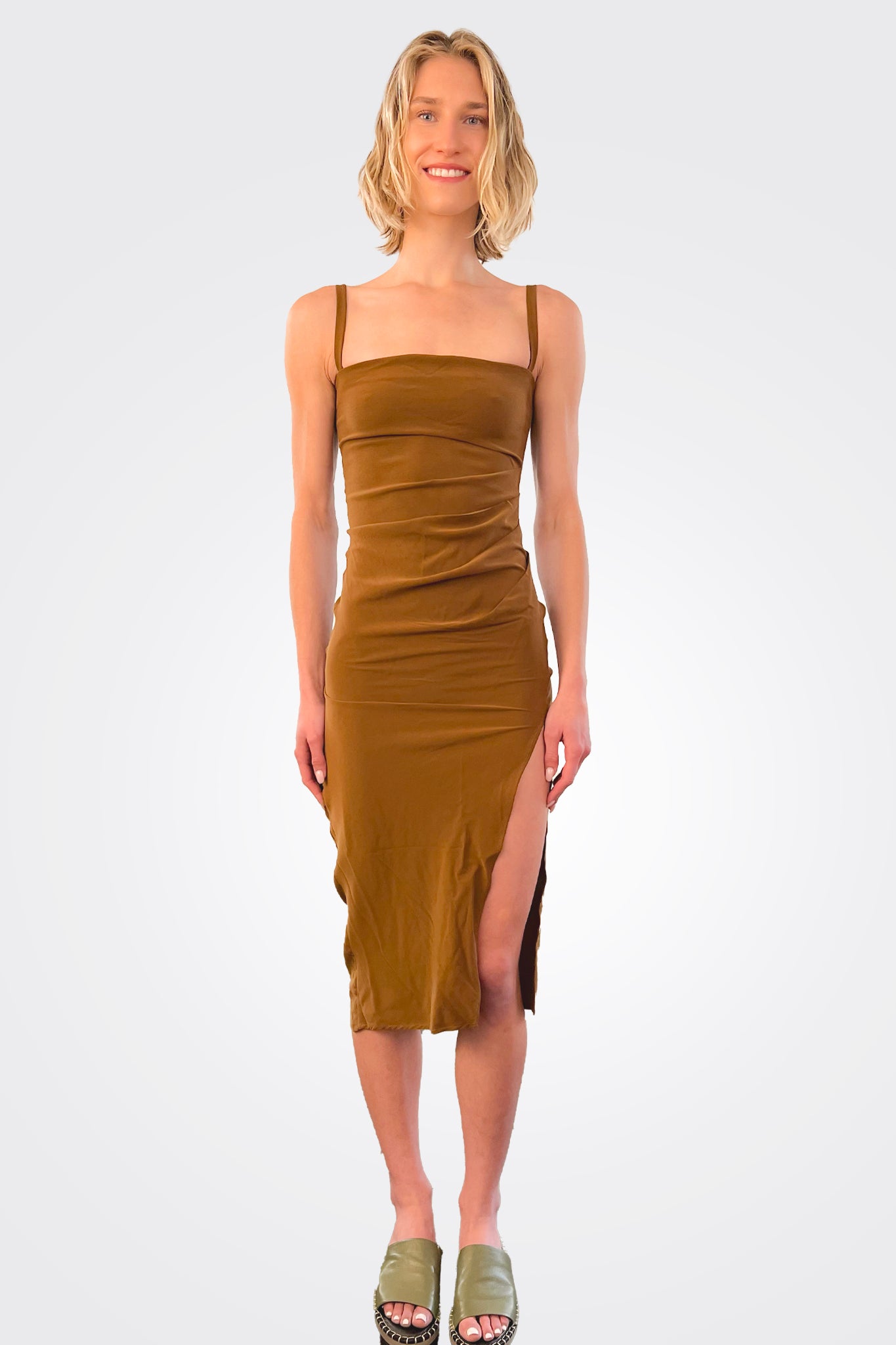 Nadege Draped Midi Dress - Tawny by Anemos | 25 South Boutiques