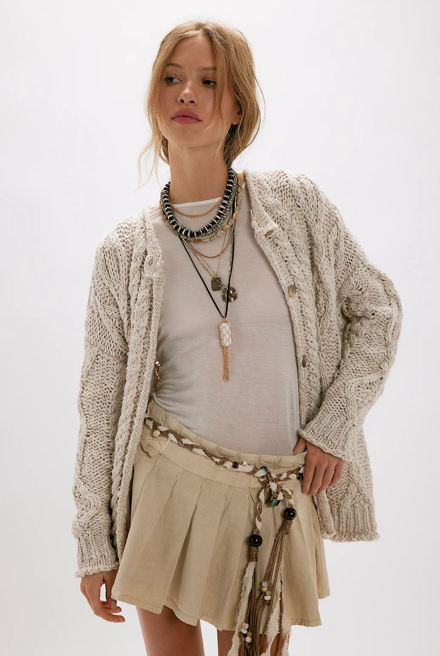 Opal Knit Cardi - Tea by Free People — view 3