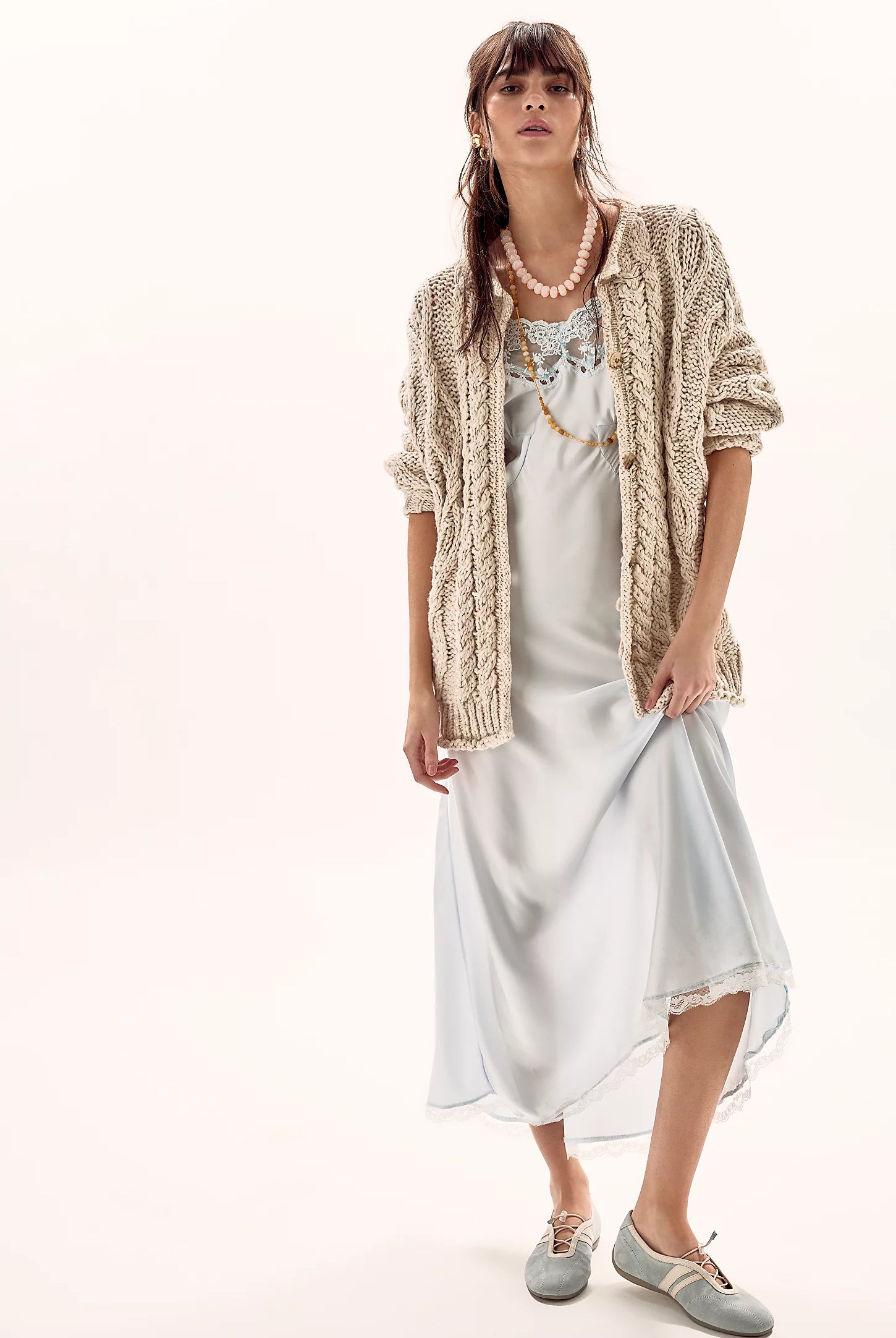 Opal Knit Cardi - Tea by Free People — view 5