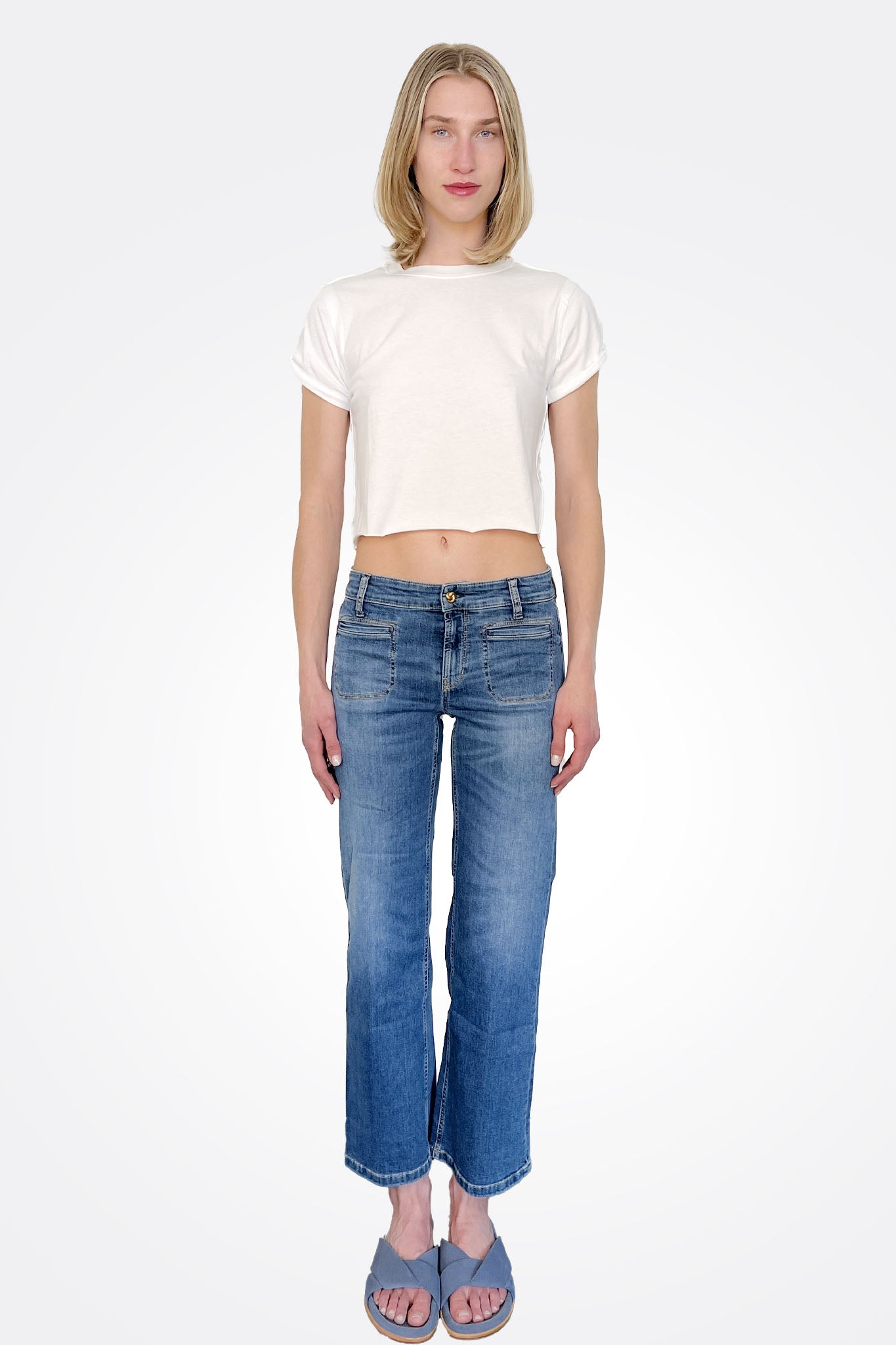 Tess Patch Pocket Jean - Blue by Cambio | 25 South Boutiques