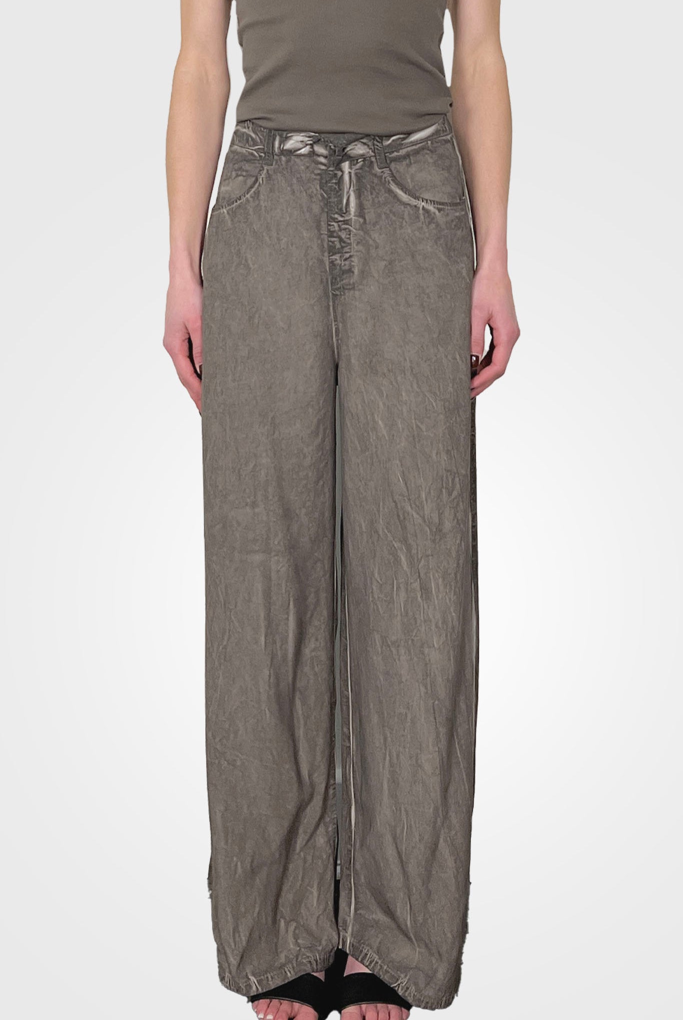 Greige Tie Dye Palazzo Trousers - Brown by Transit Par-Such — alternate view