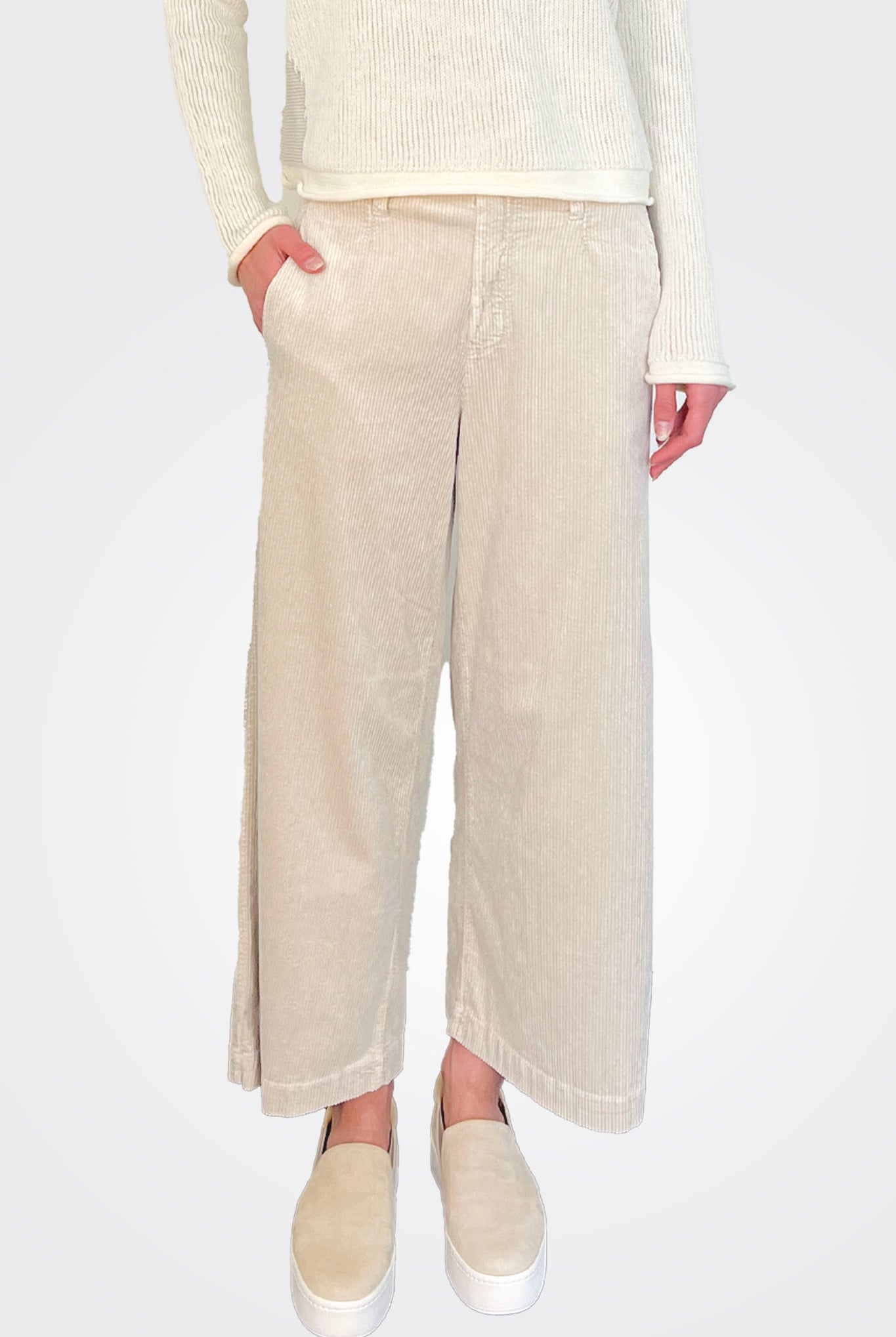 Wide Leg Corduroy Trousers - Sand by Transit Par-Such — alternate view