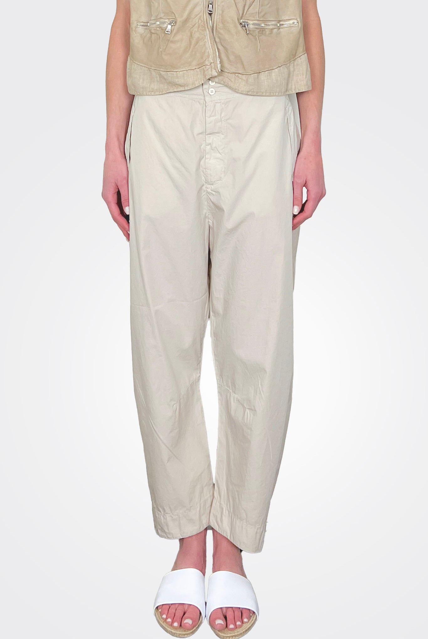 Comfort Fit Light Cotton Trousers - Sand by Transit Par-Such — alternate view