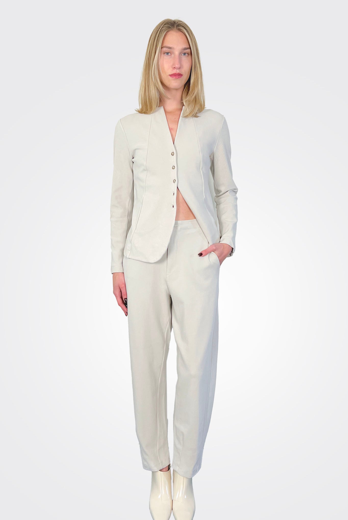 Straight Tapered Trousers - Chalk by Transit Par-Such | 25 South Boutiques