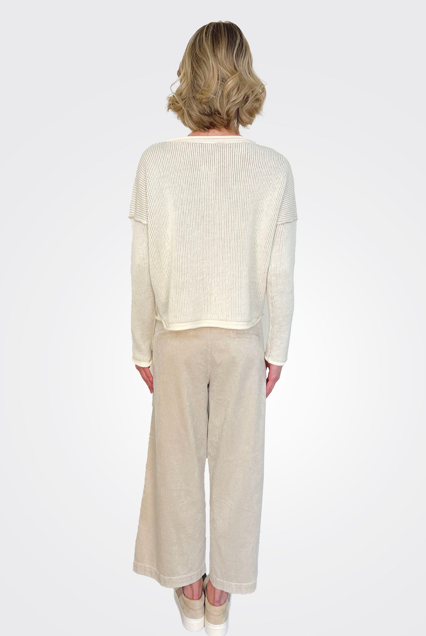 Wide Leg Corduroy Trousers - Sand by Transit Par-Such — view 3