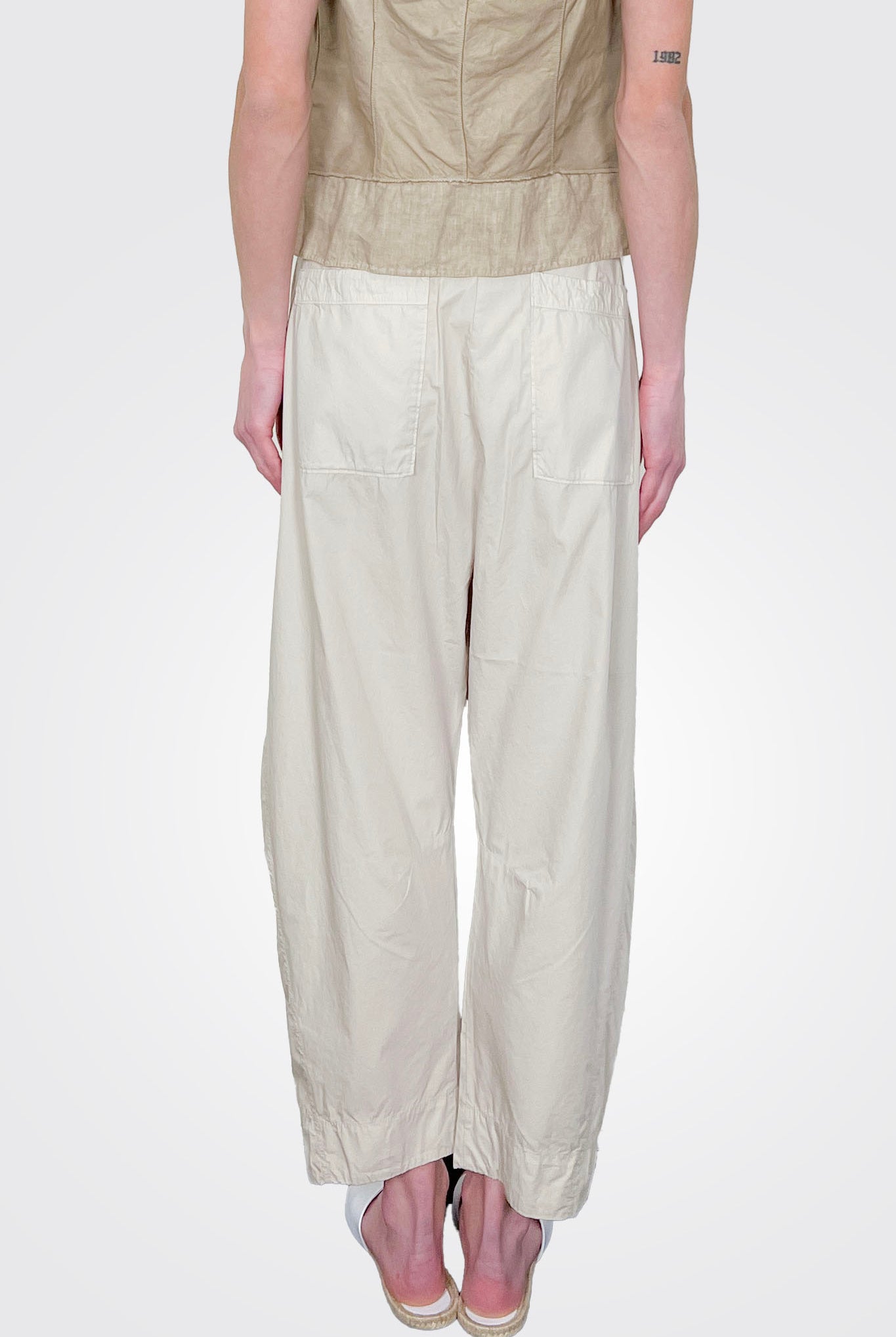 Comfort Fit Light Cotton Trousers - Sand by Transit Par-Such — view 3