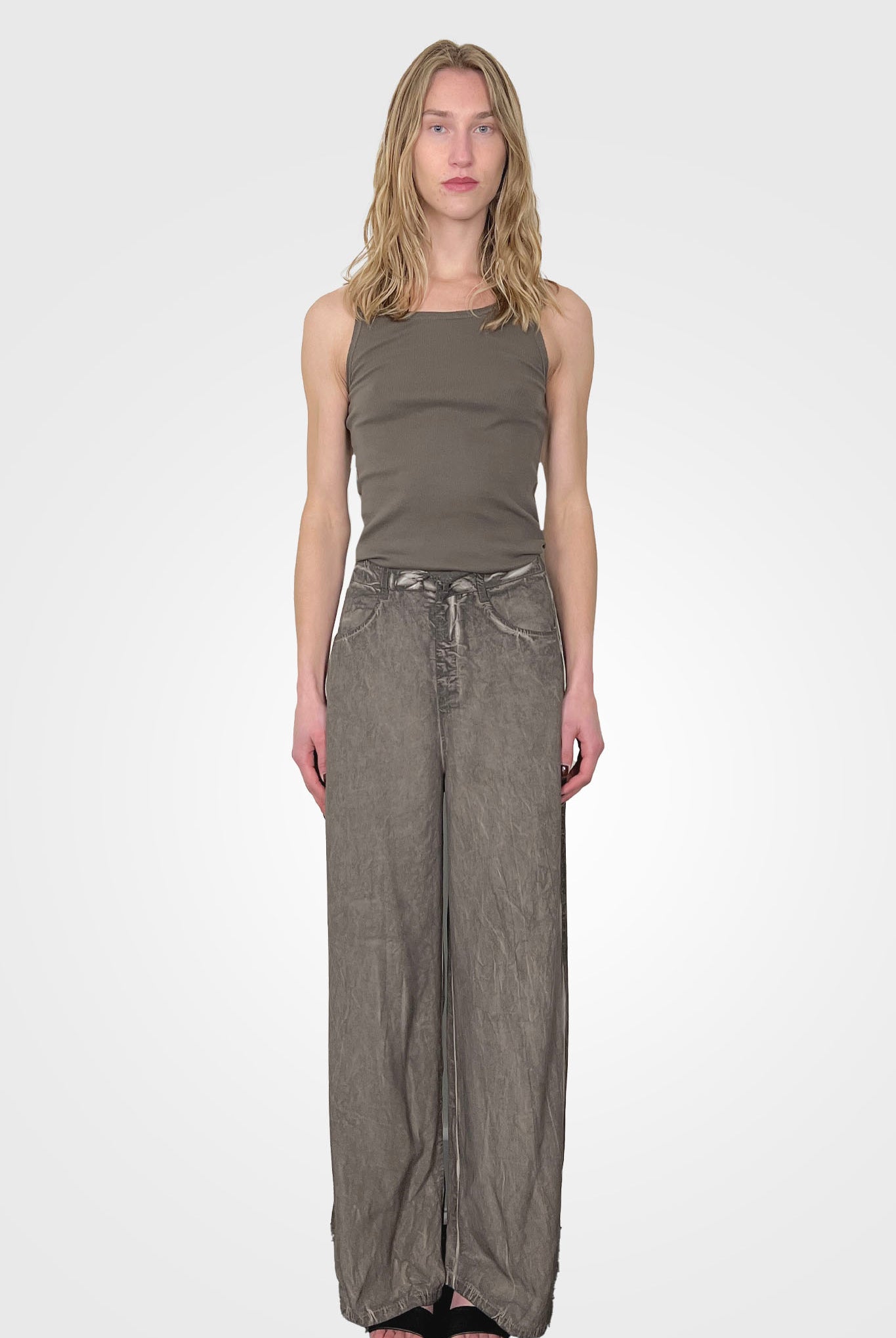 Greige Tie Dye Palazzo Trousers - Brown by Transit Par-Such | 25 South Boutiques