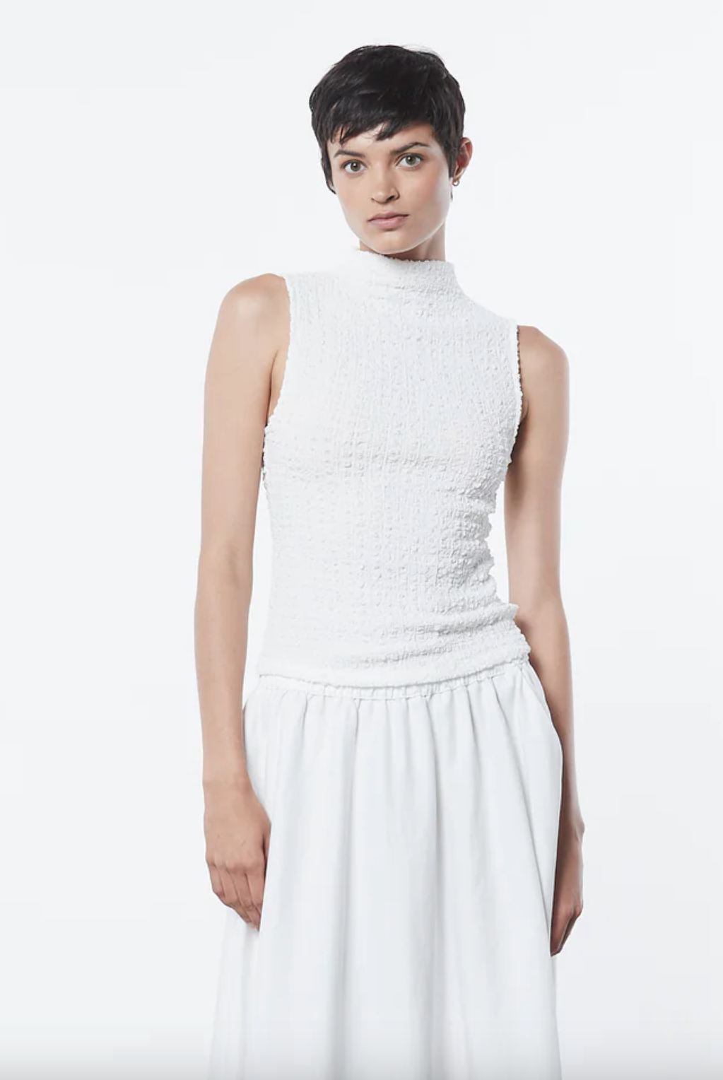 Puckered Sleeveless High Neck - Undyed by Enza Costa | 25 South Boutiques