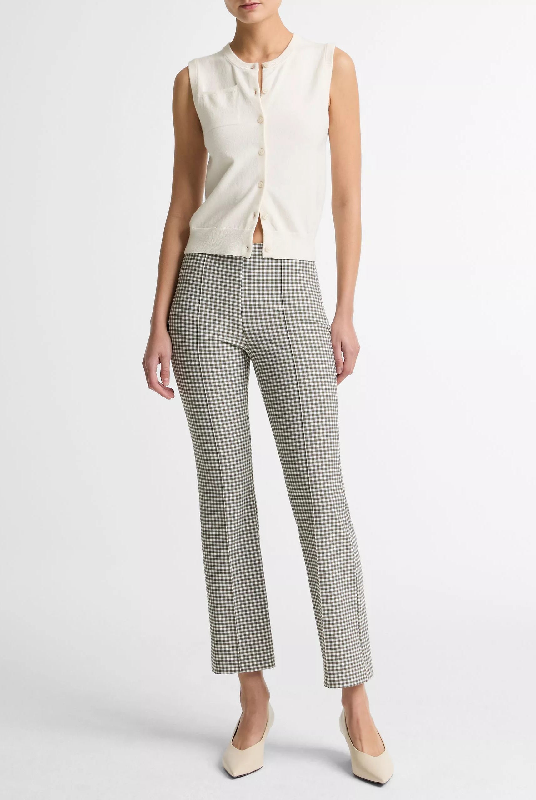 Cotton & Cashmere-Blend Button-Front Shell - Off White by Vince — view 4