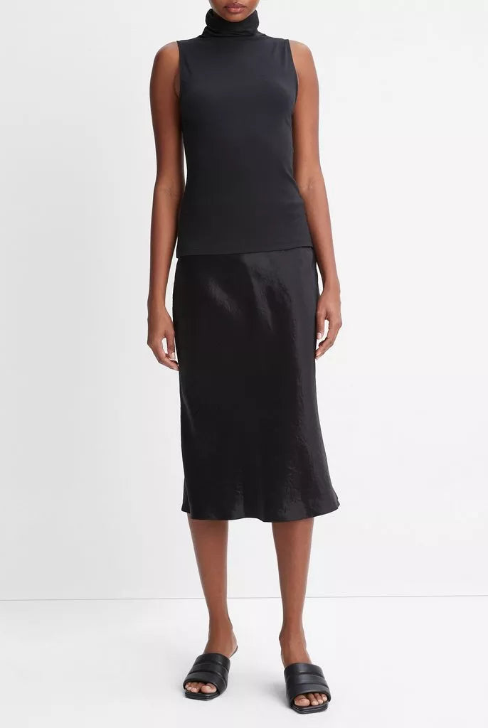 Sleeveless Turtleneck Top - Black by Vince — alternate view