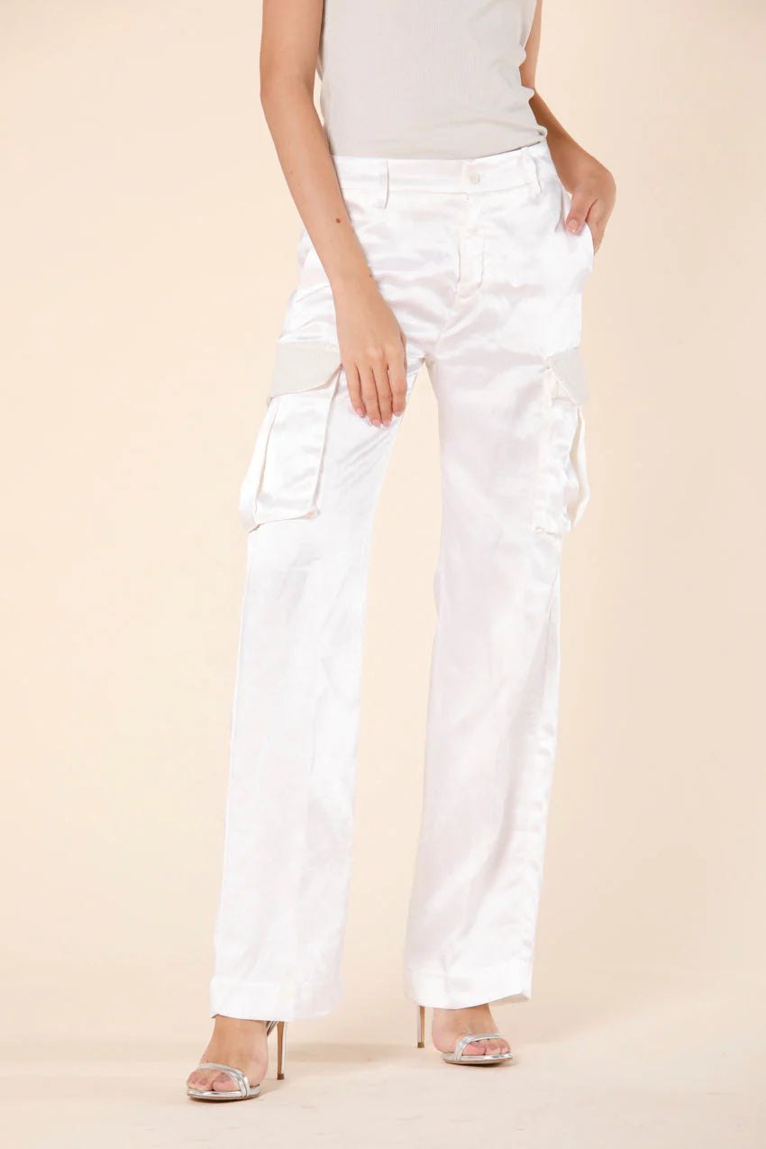Victoria Satin Cargo Pant - Cream by Masons — alternate view