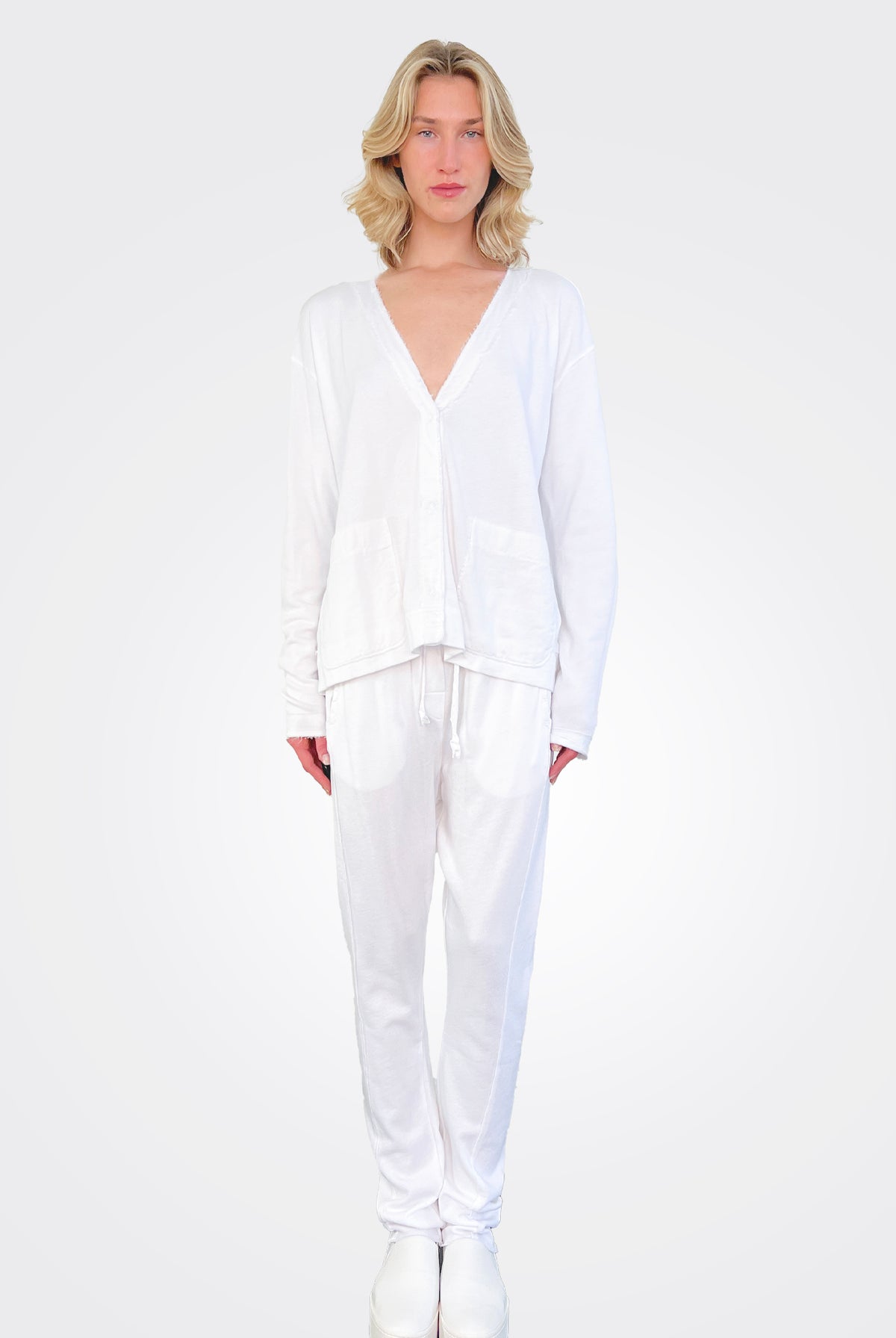 Light Sweat Pants - White by Kristensen | 25 South Boutiques