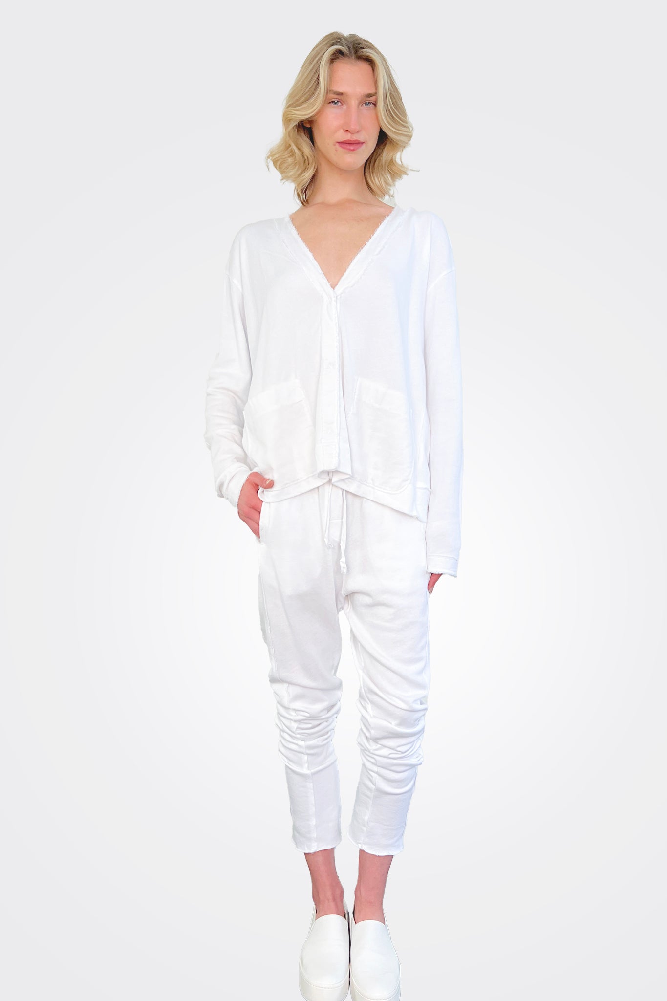 Light Sweat Pants - White by Kristensen — view 3