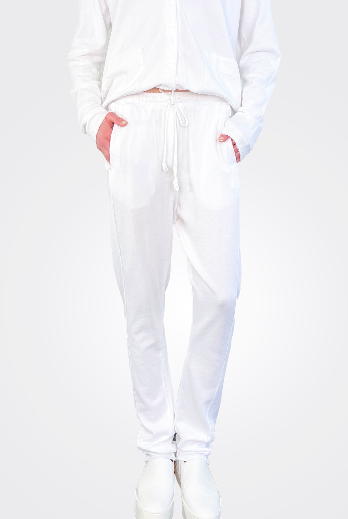 Light Sweat Pants - White by Kristensen — alternate view