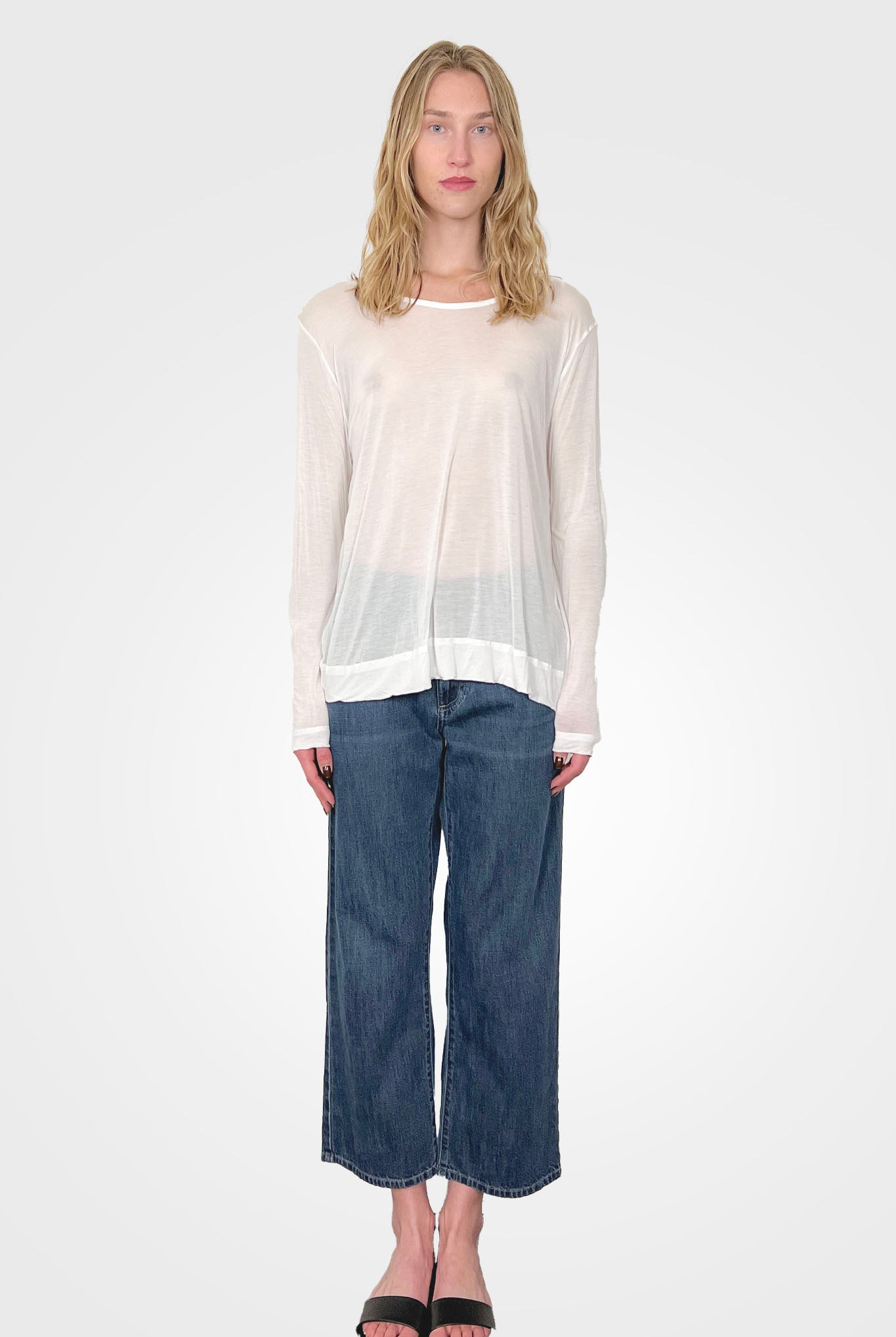 Long Sleeve Blouse - White by Private 0204 — alternate view