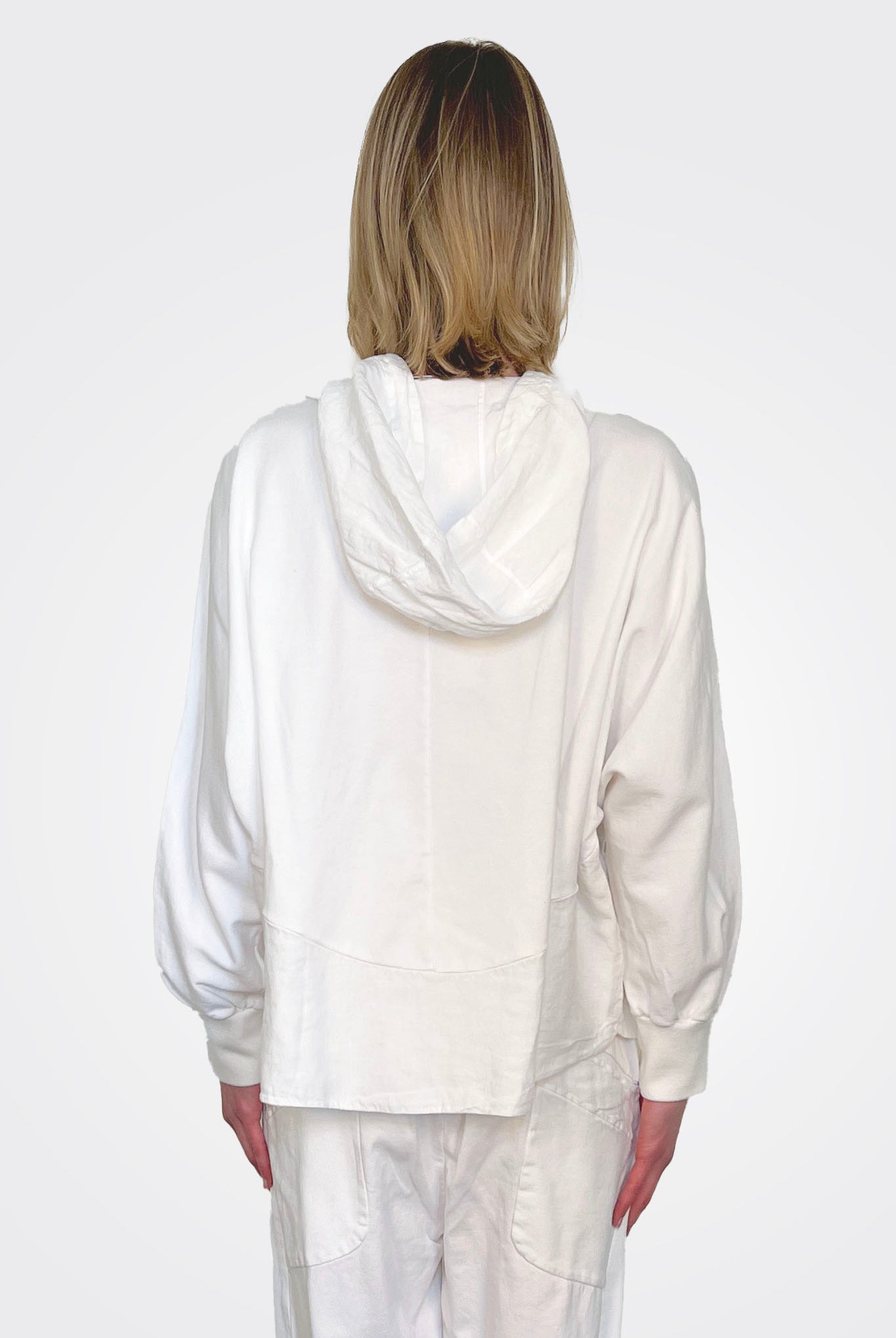 Oversized Zip Hoodie - White by Transit Par-Such — view 3