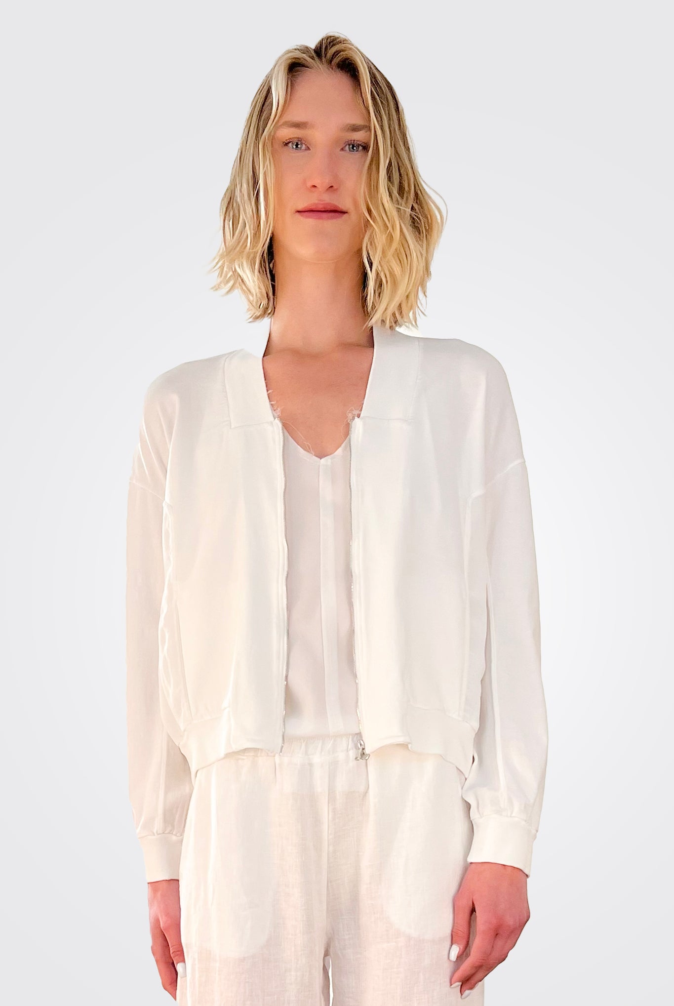 Zip Up Jacket - White by Transit Par-Such — alternate view