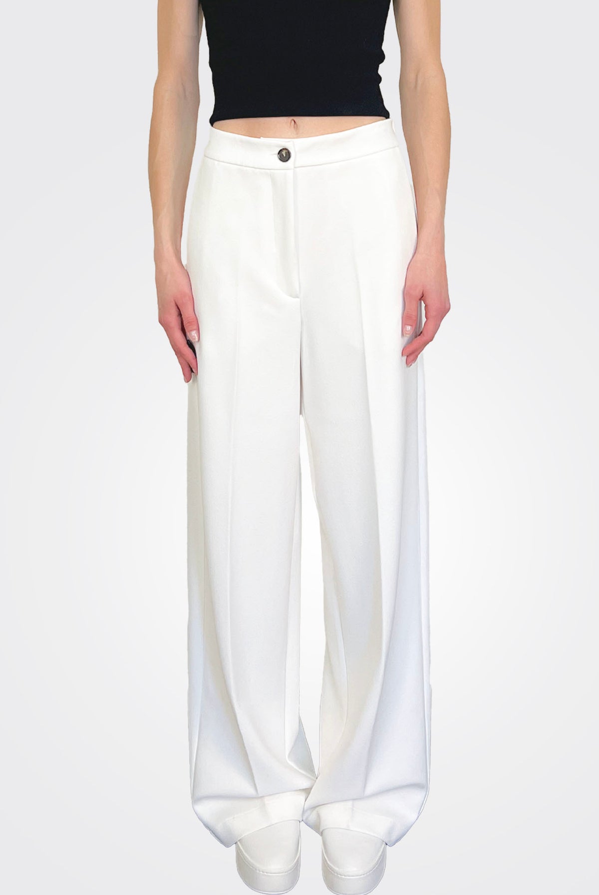 Straight Leg Trousers - White by Liviana Conti — alternate view