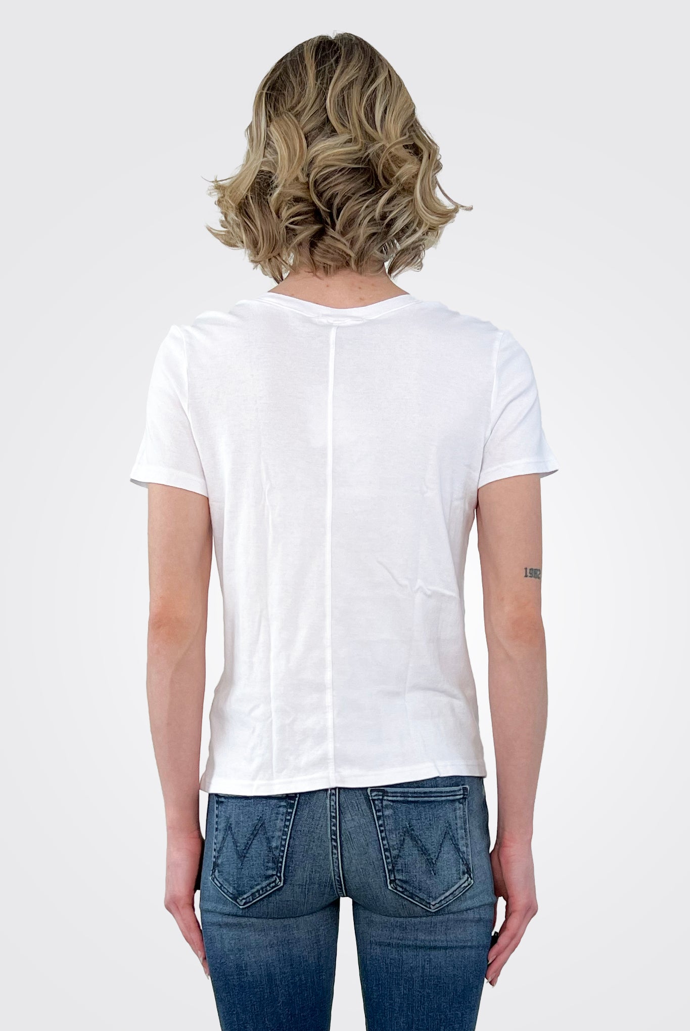 Dylan Classic V Tee - White by Michael Stars — view 3