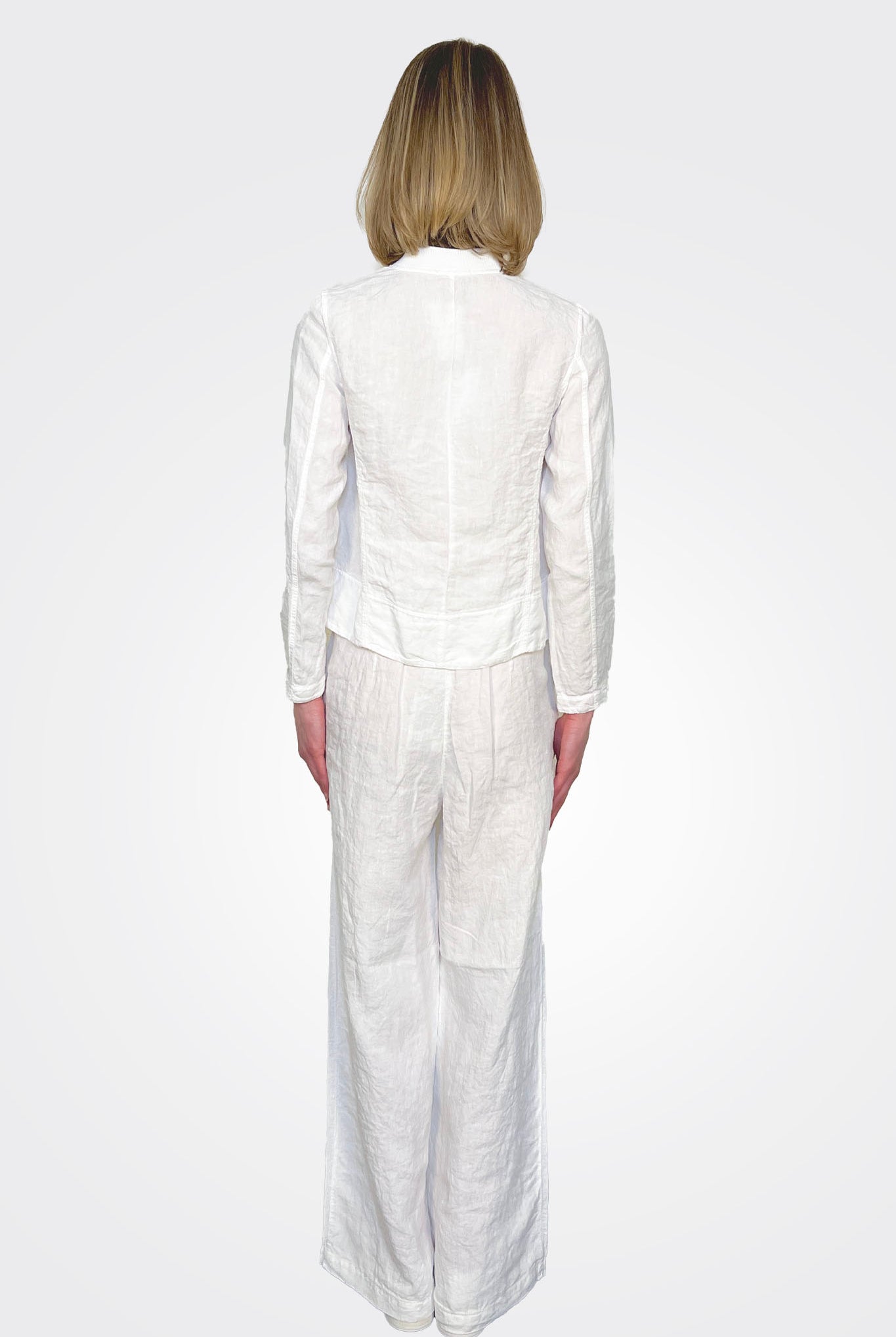 Wide Leg Linen Trousers - White by Transit Par-Such — view 3