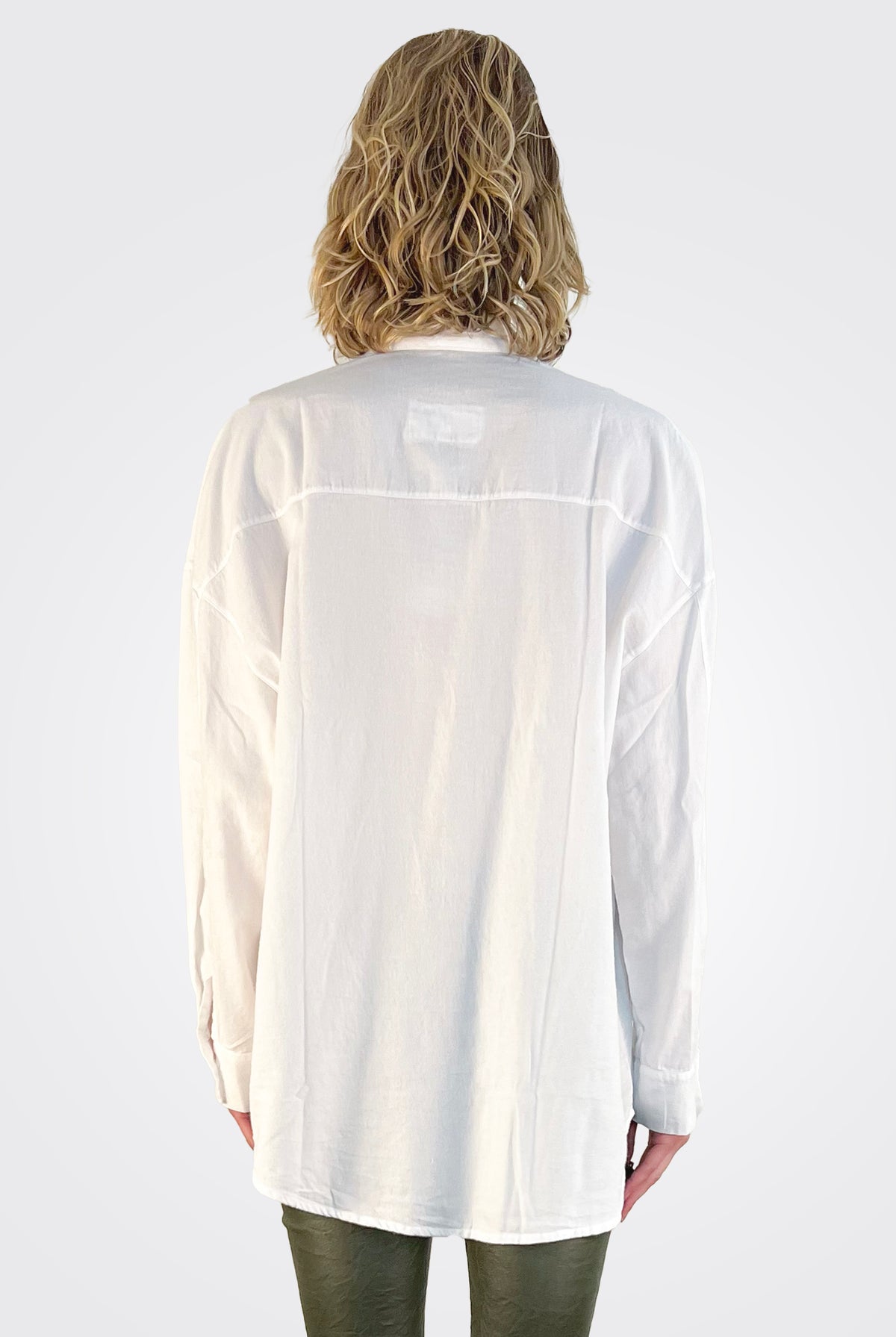 Cotton Button Down Shirt - White by Private 0204 — view 4