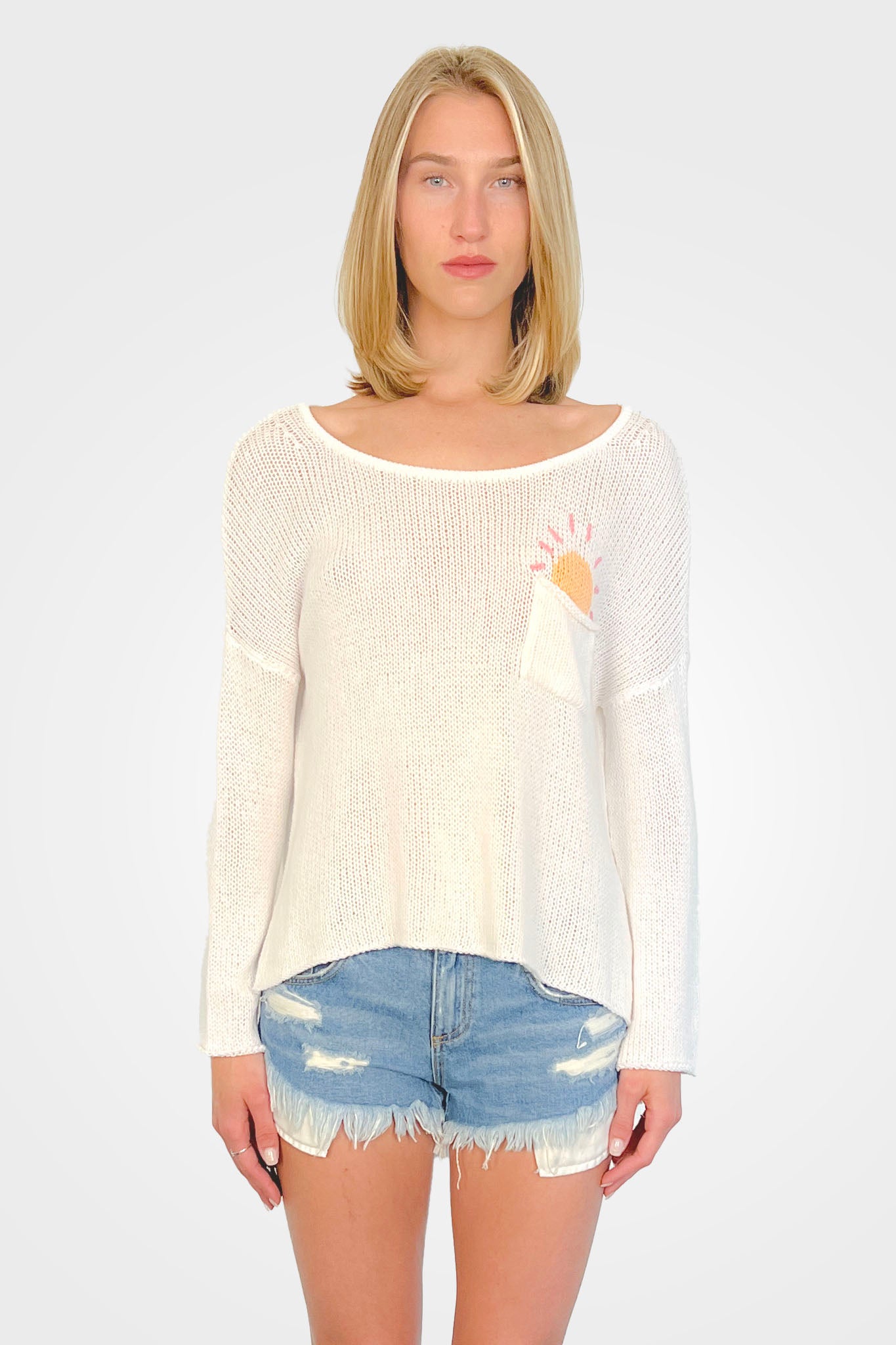 Pocket Full of Sunshine Crew - Breaker White Yellow Carrot by Wooden Ships | 25 South Boutiques