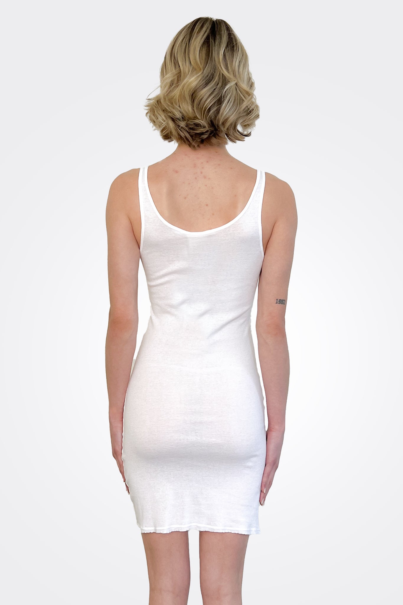 Slip Tank Dress - White by Kristensen — view 3