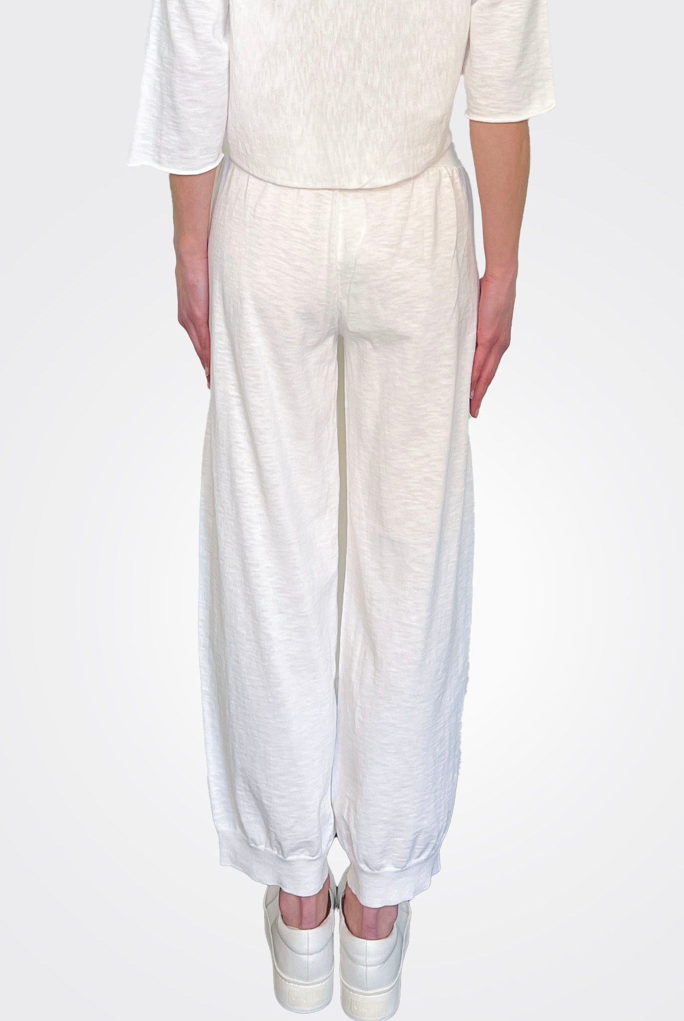 Comfort Fit Drawstring Trousers - White by Transit Par-Such — view 3