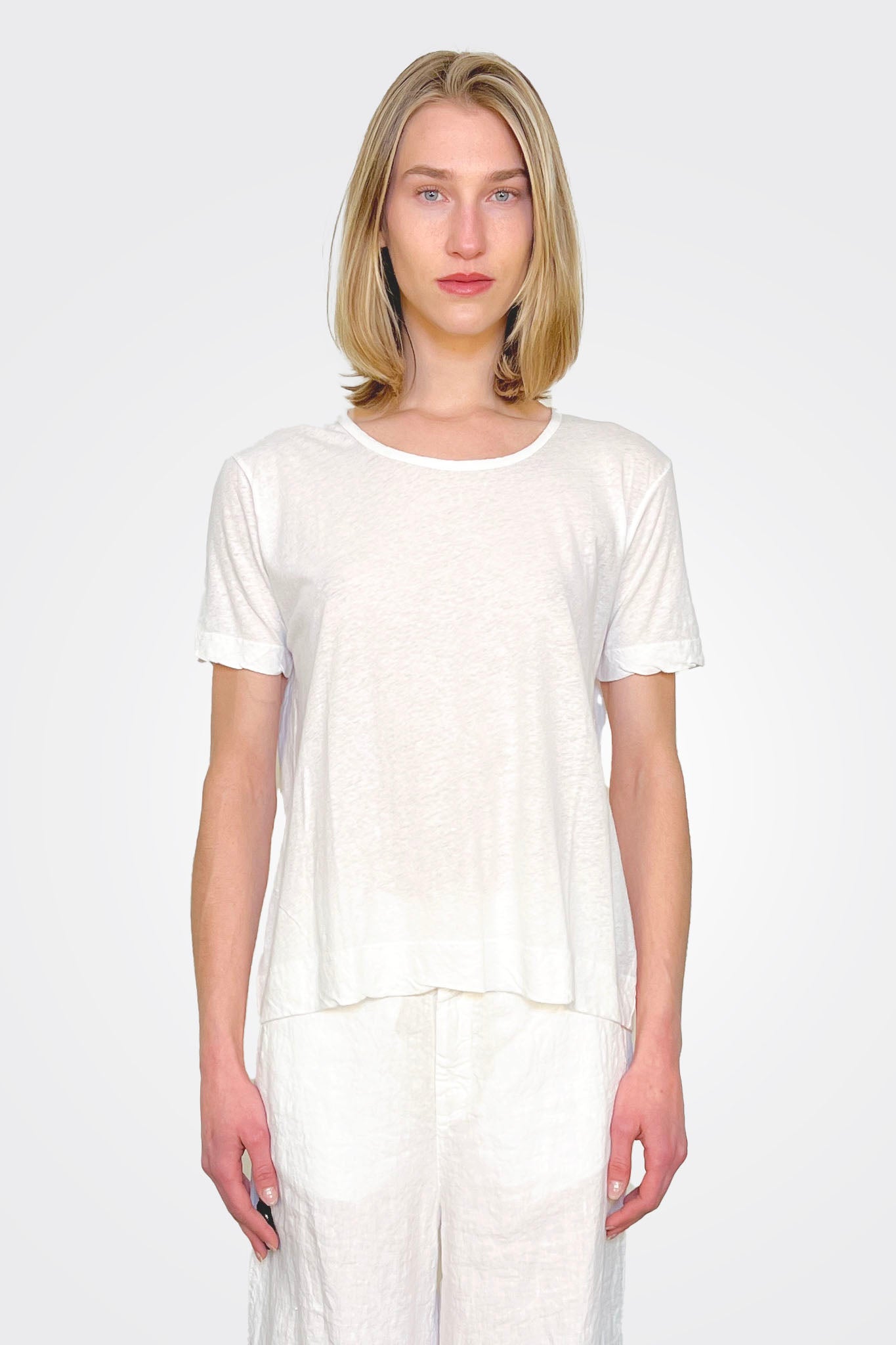 Short Sleeve Cotton Mix Shirt - White by Private 0204 | 25 South Boutiques