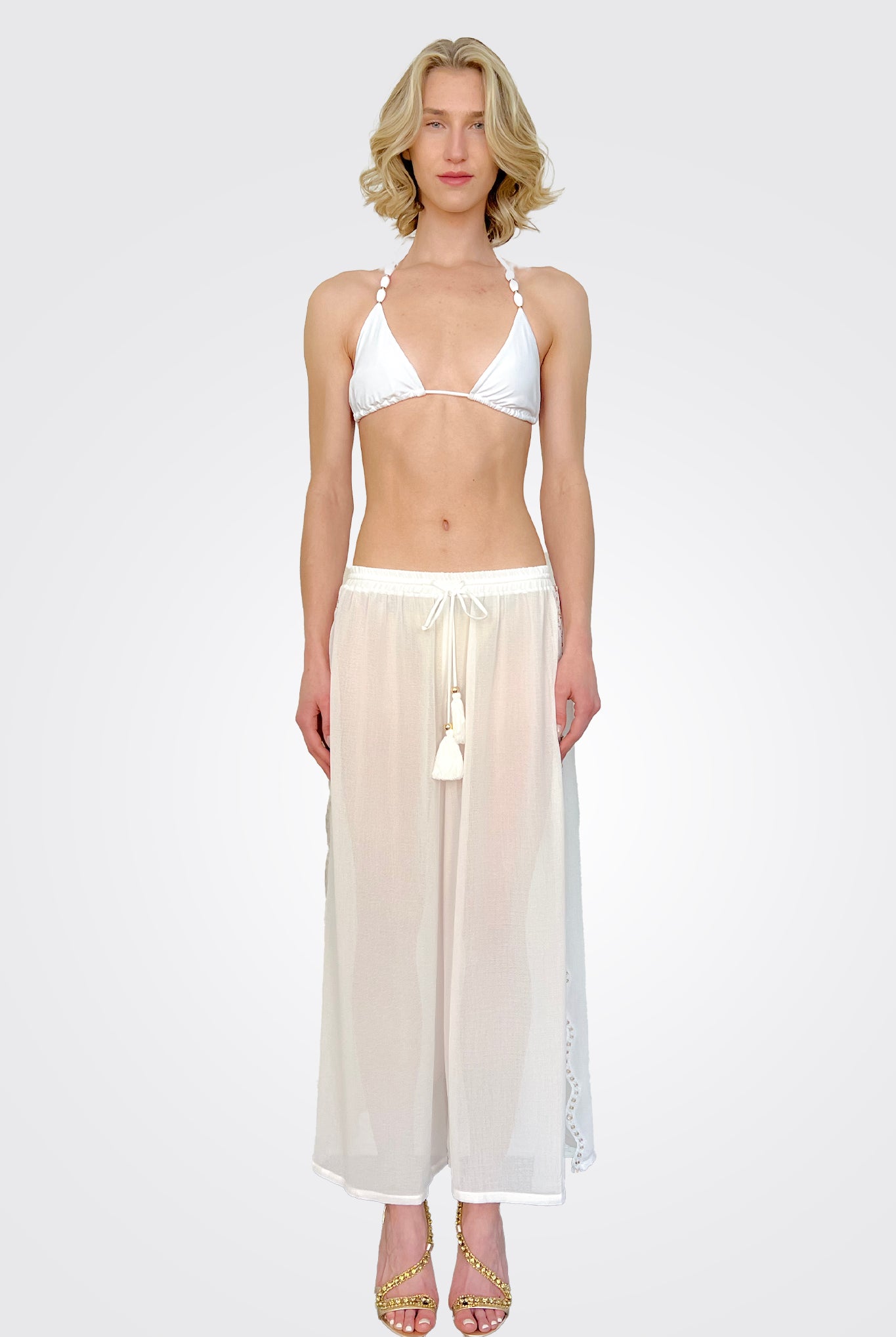 Shelby Tassel Coverup Pants - White by Ramy Brook | 25 South Boutiques