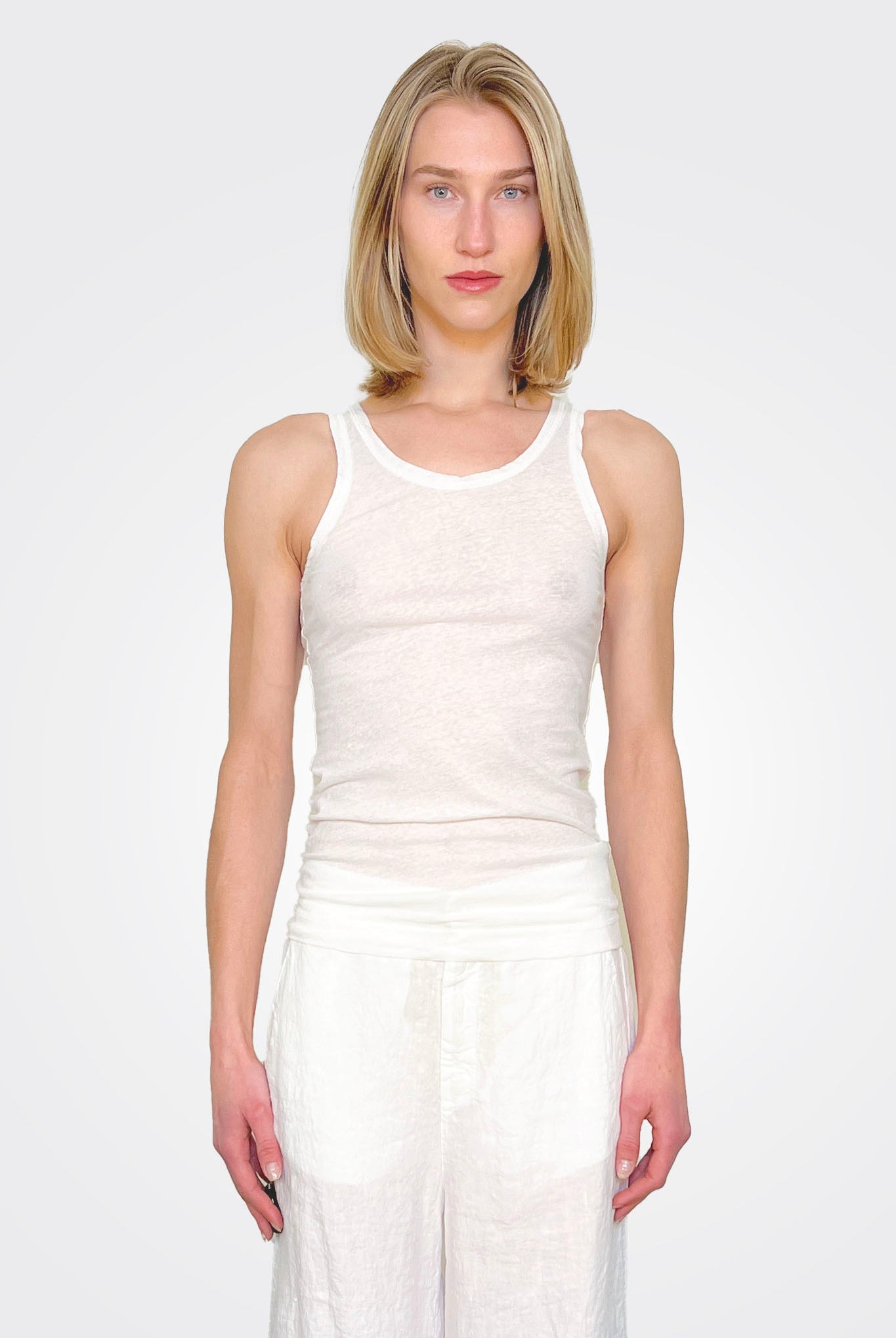 Cotton Mix Tank - White by Private 0204 | 25 South Boutiques