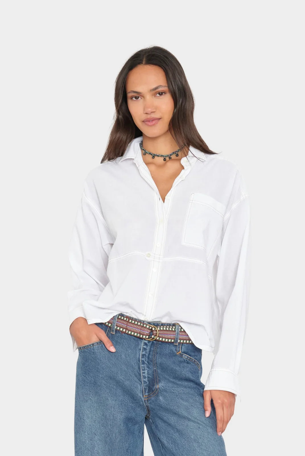 Logan Shirt - White by Xirena | 25 South Boutiques