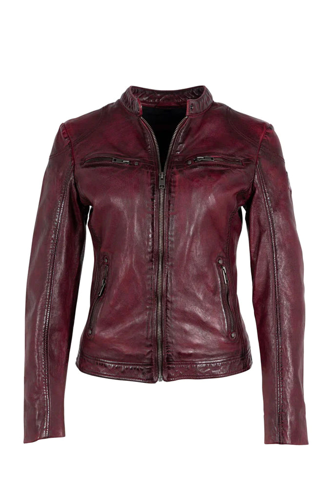 Ziya Leather Jacket - Dusty Red by Mauritius | 25 South Boutiques