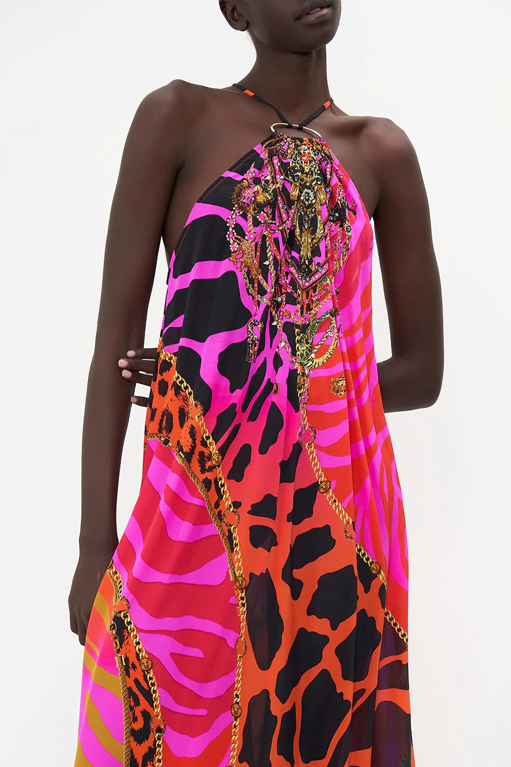 Gather Neck Halter Maxi Dress - Always Change Your Spots by Camilla — view 4