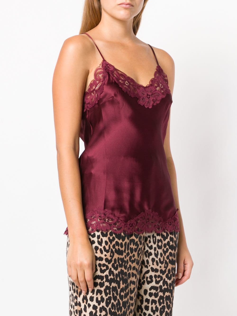 Floral Lace Silk Cami - Burgundy by Gold Hawk | 25 South Boutiques