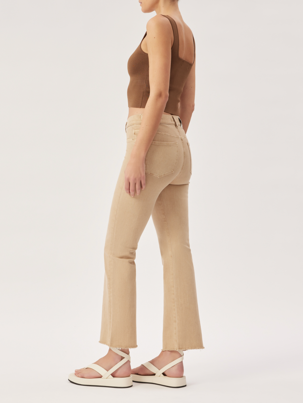 Bridget Corduroy Boot High Rise Instasculpt Crop - Sand by DL1961 — alternate view